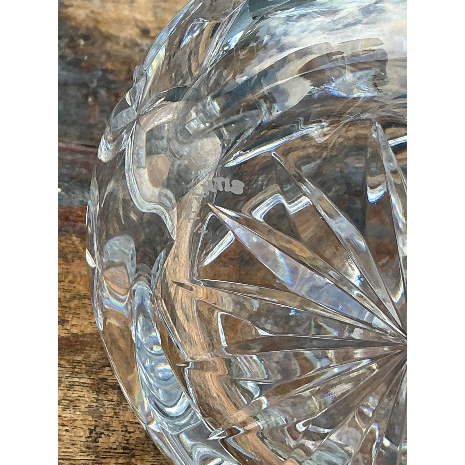 Vintage Regency Cut Glass Decanter - Side view