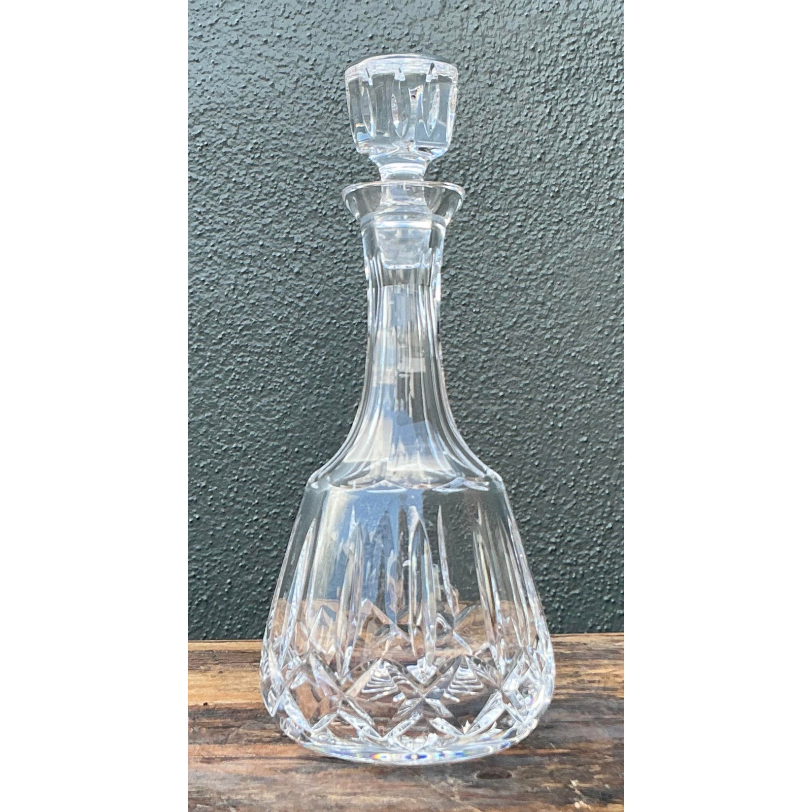 Vintage Regency Cut Glass Decanter - Top view