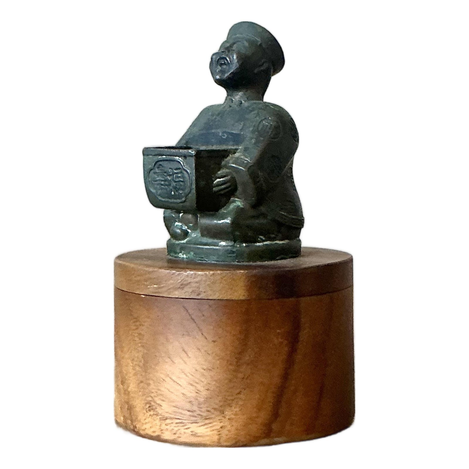 Vintage Asian Cast Character Sliding Box