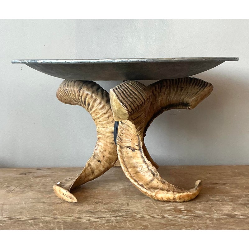 Vintage Boho Resin Horn Tray After Maitland Smith - Back view