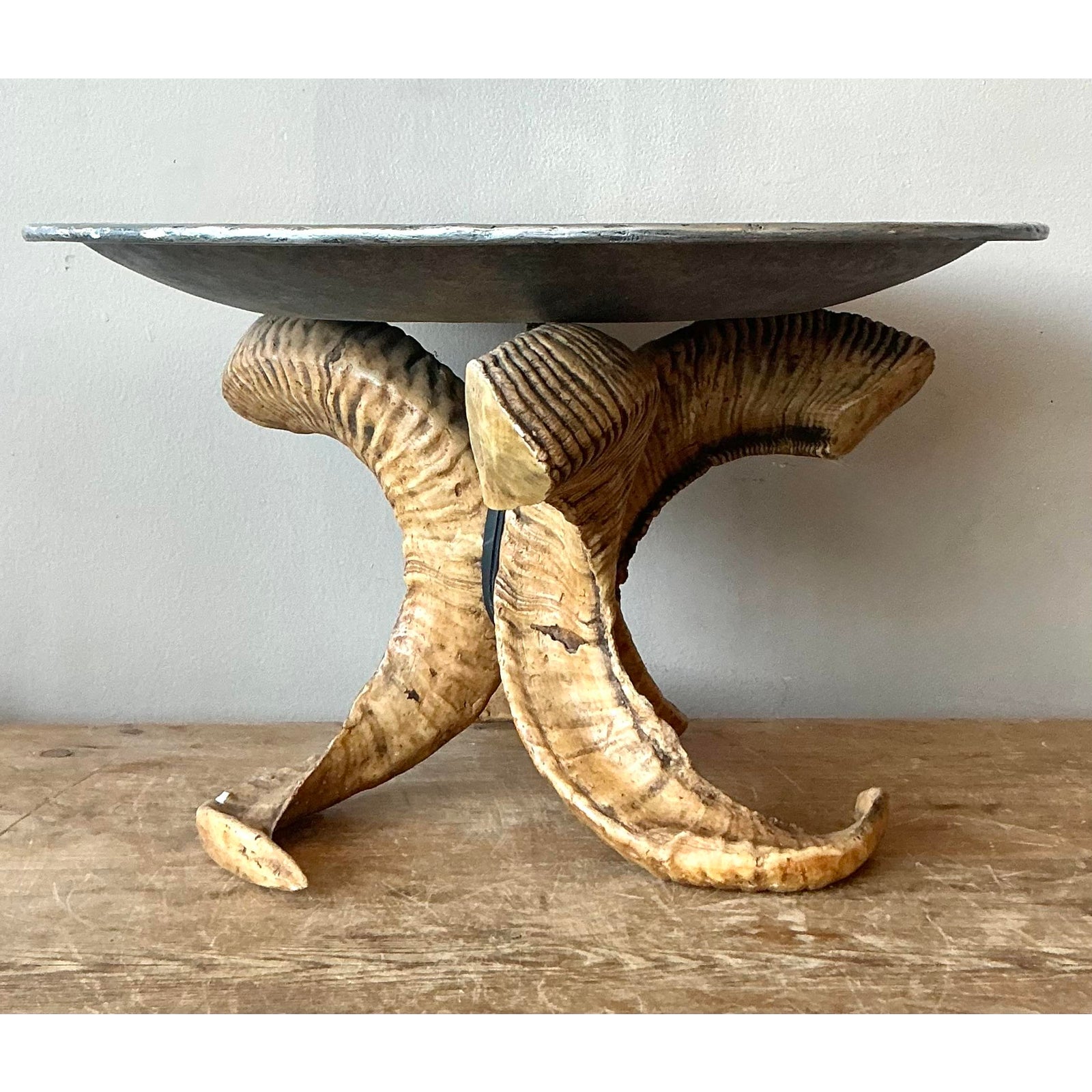 Vintage Boho Resin Horn Tray After Maitland Smith - Detail view
