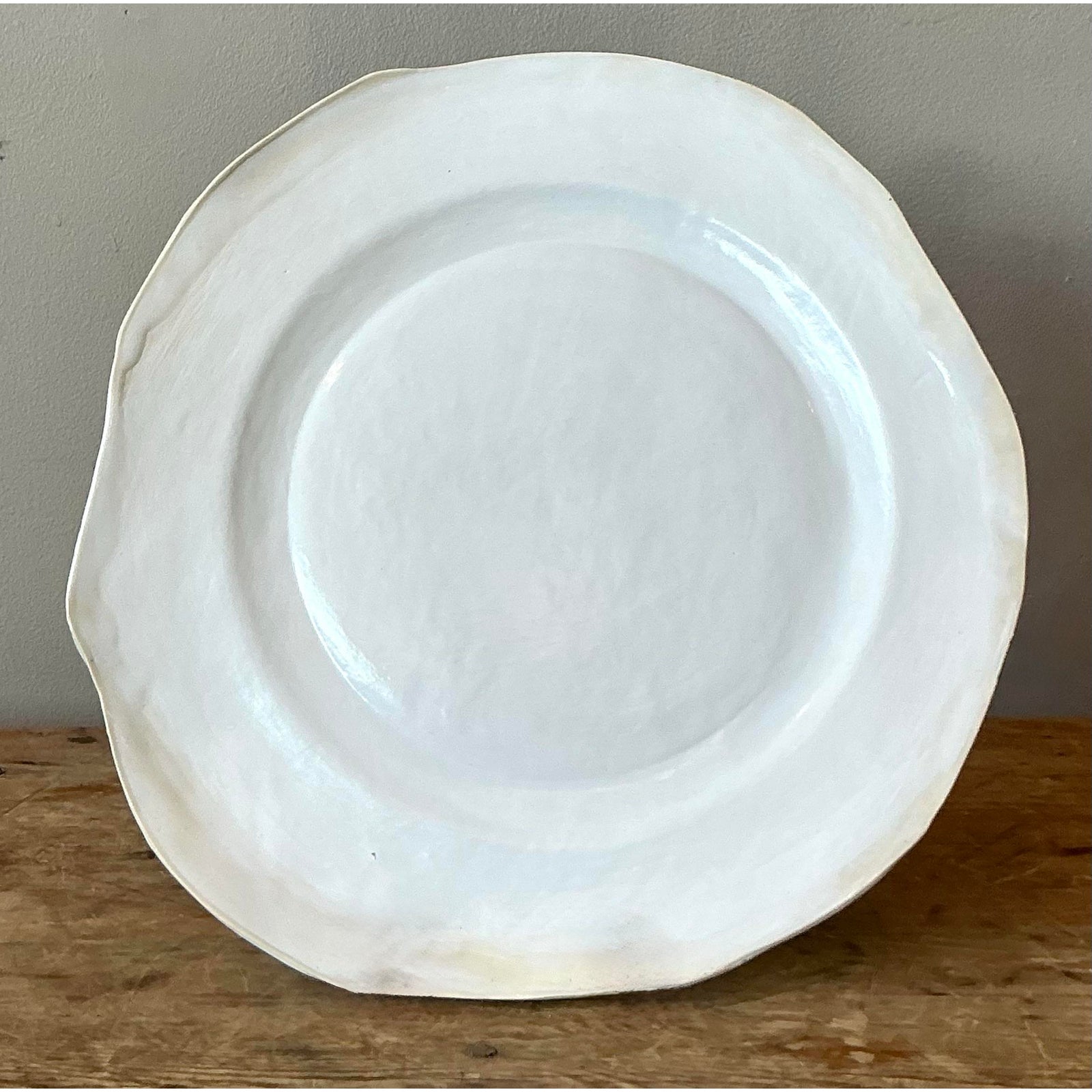 Vintage Boho Slab Built Studio Pottery Platter - Detail view