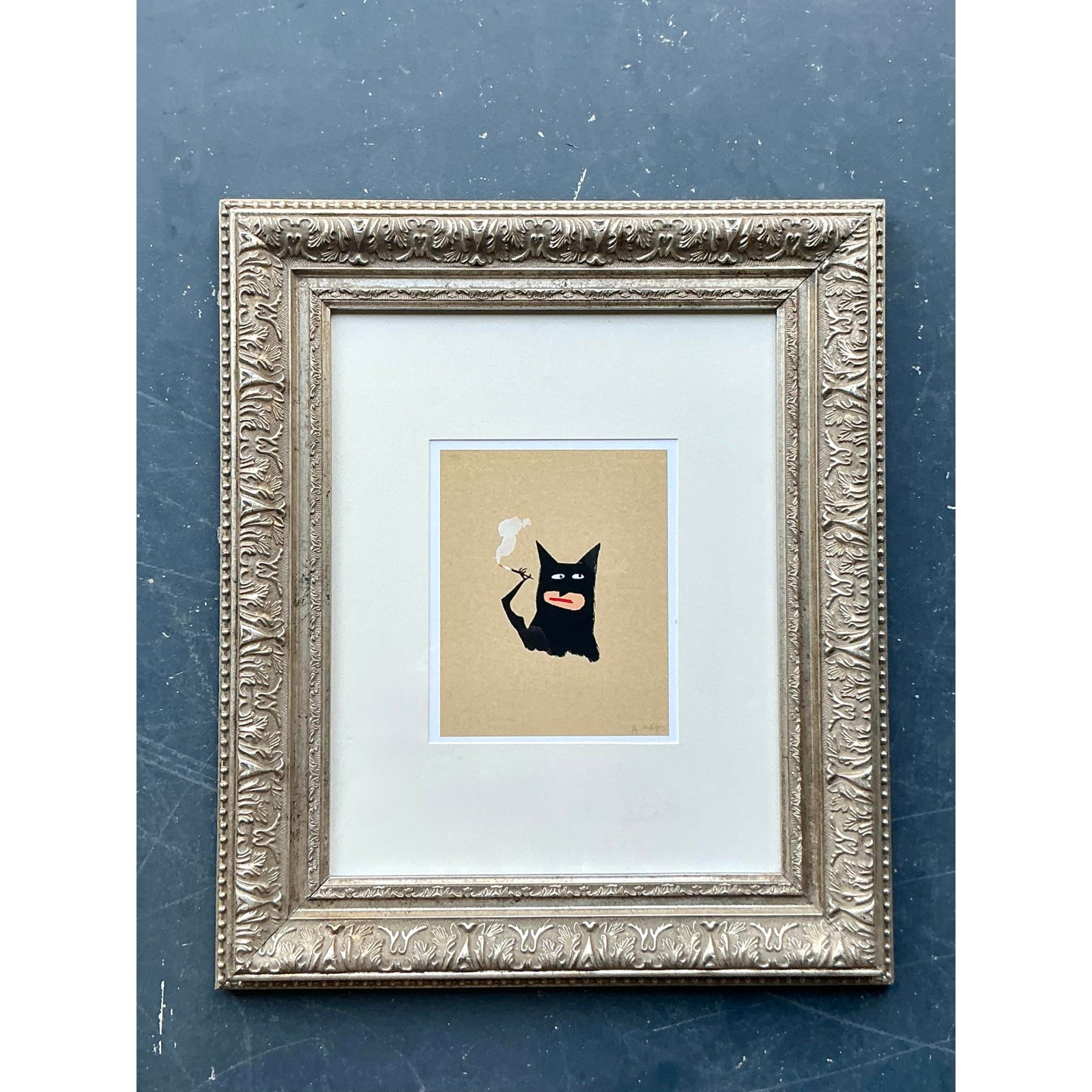 Vintage Boho Signed Masked Crusader Print - Back view