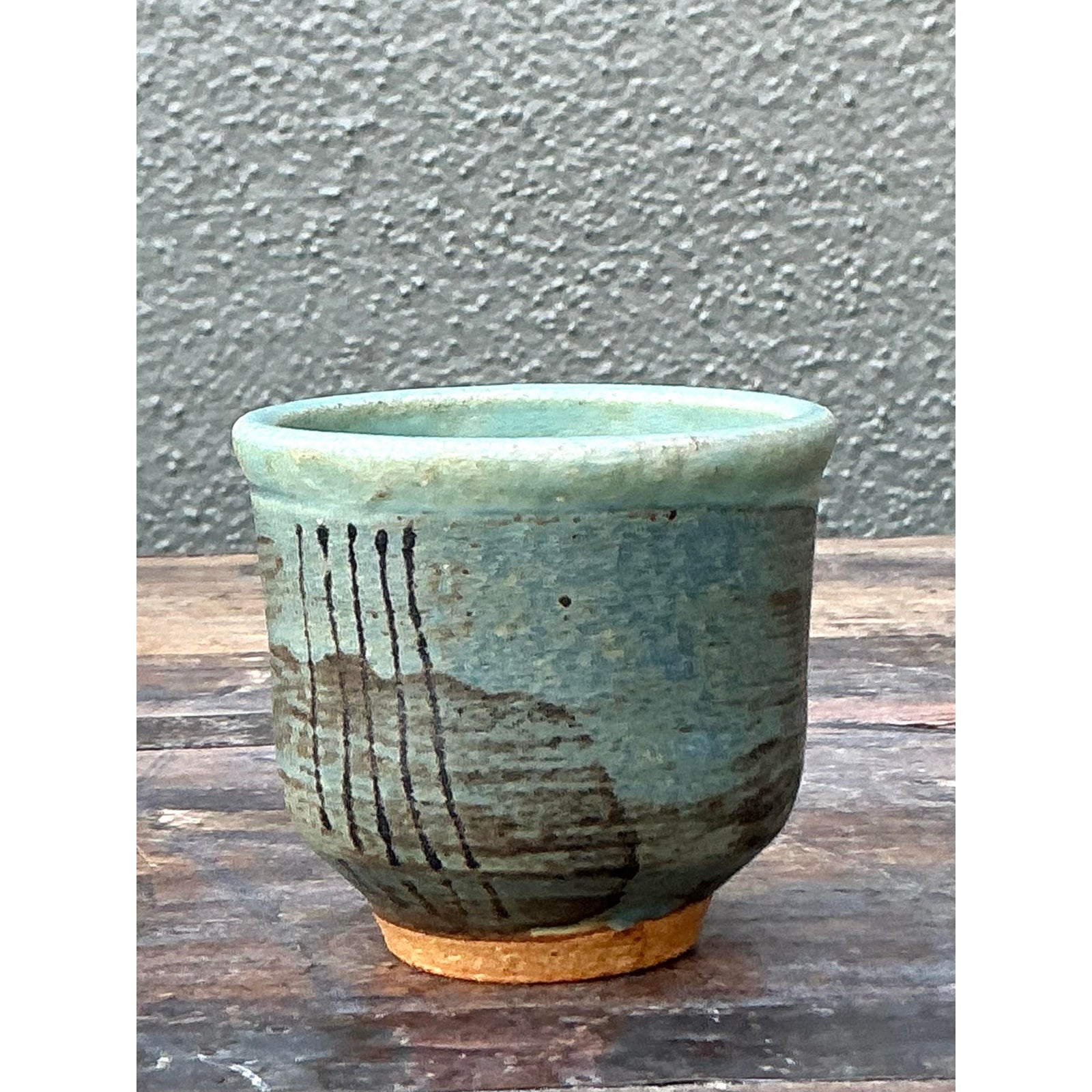 Vintage Boho Original Studio Pottery Small Vase - Detail view