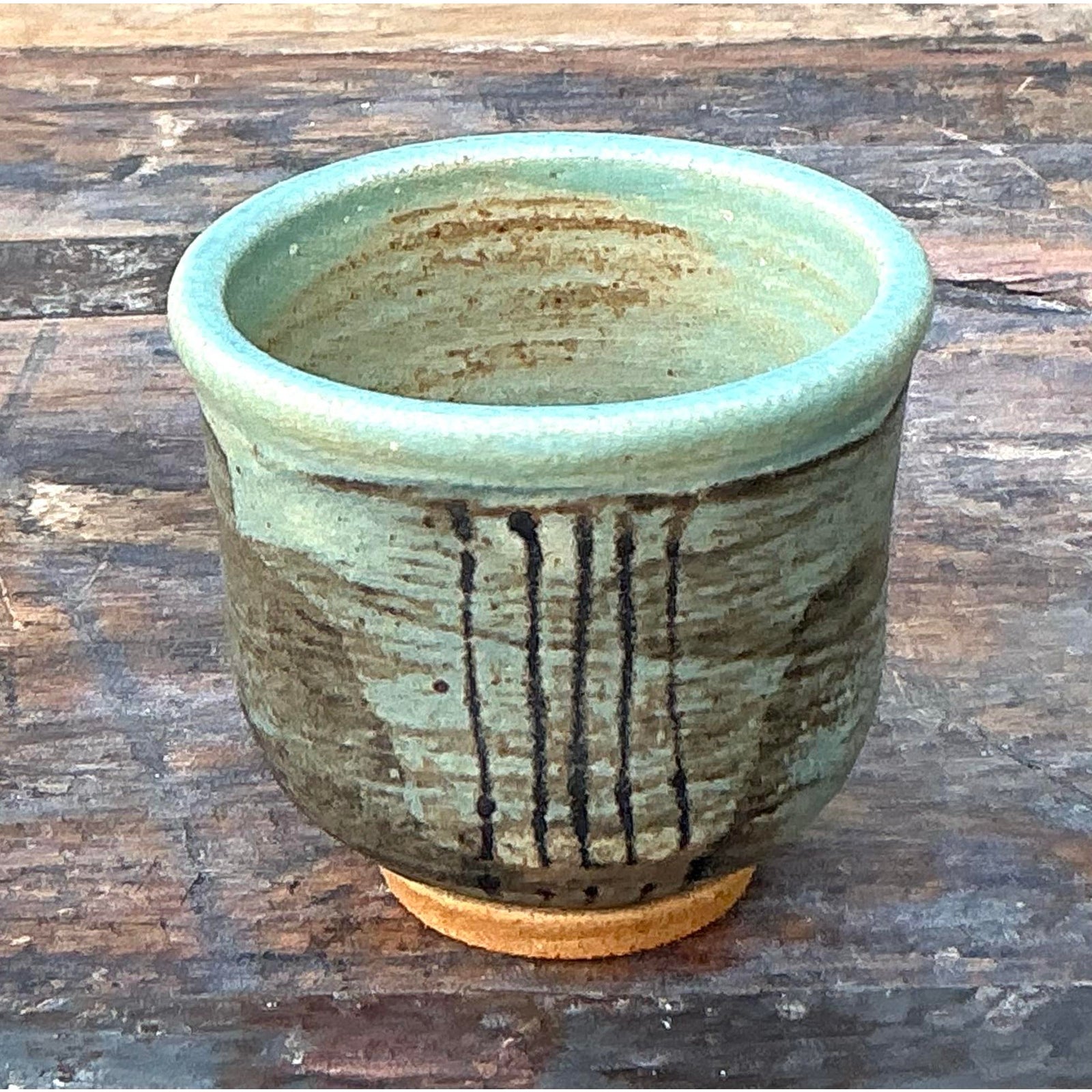 Vintage Boho Original Studio Pottery Small Vase - Back view