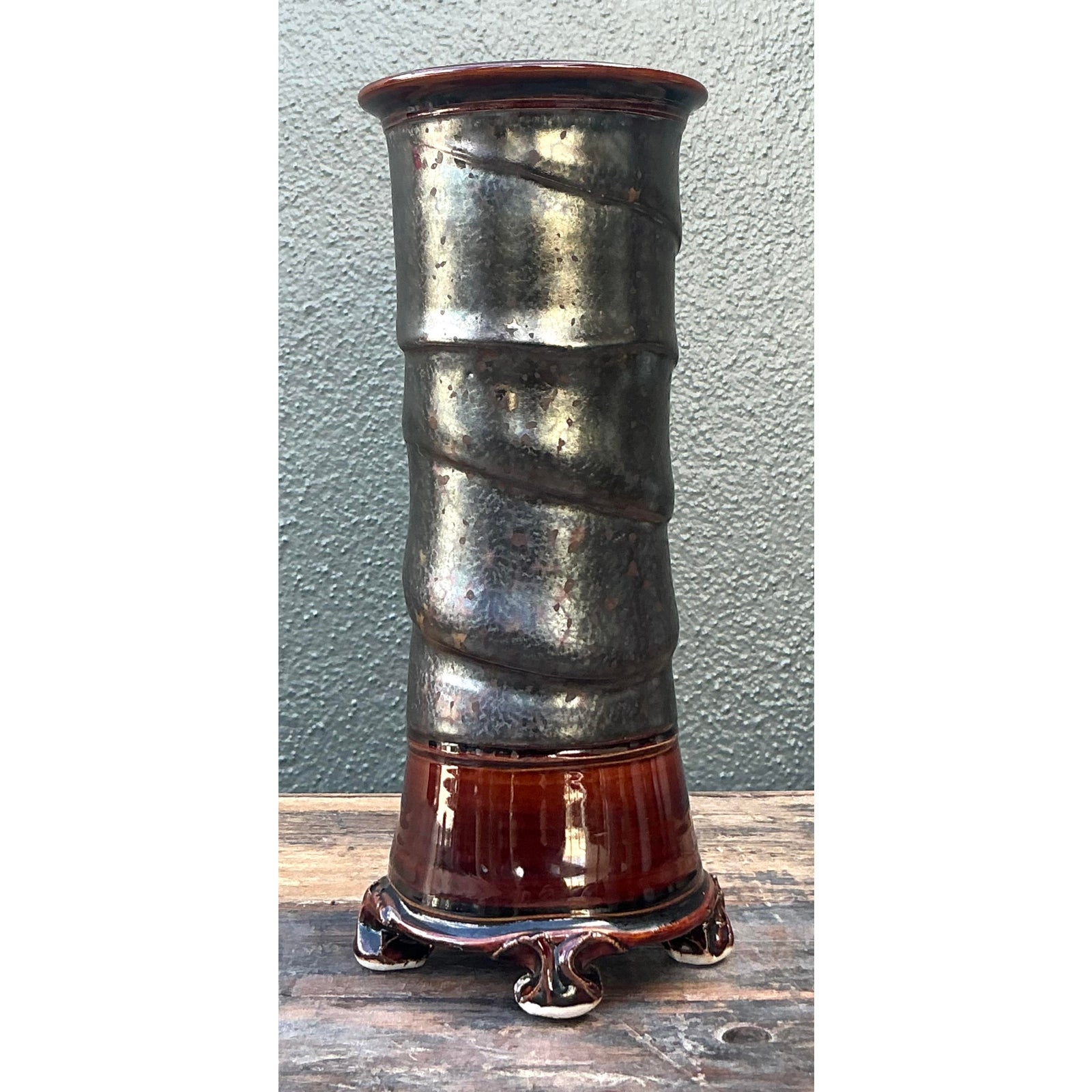 Vintage Boho Original Studio Pottery Vase - Detail view