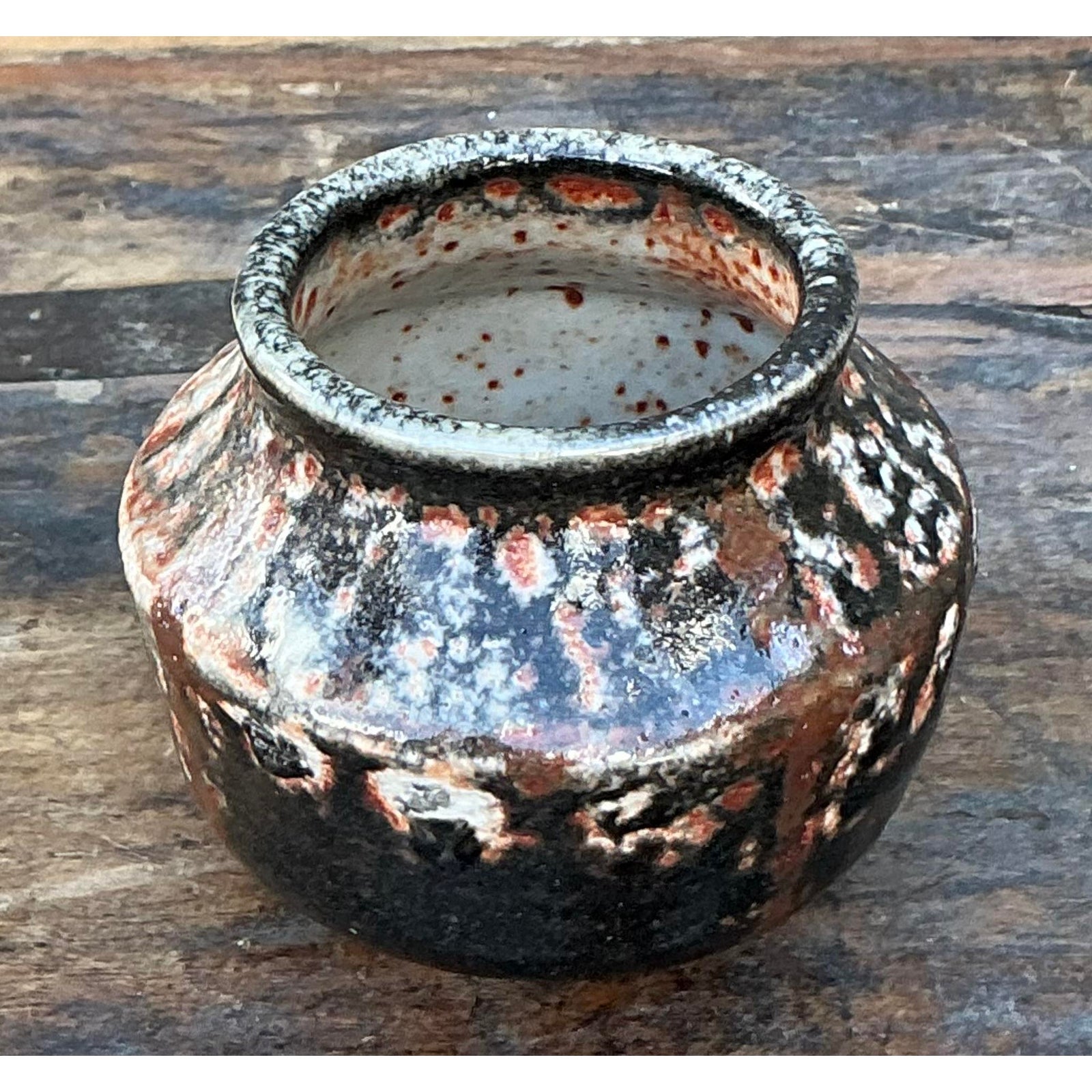Vintage Boho Original Studio Pottery Small Vase - Detail view
