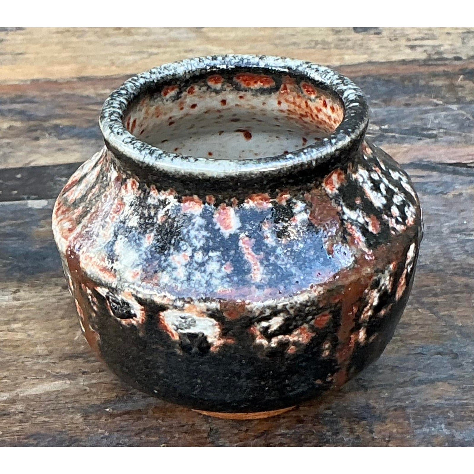 Vintage Boho Original Studio Pottery Small Vase - Side view