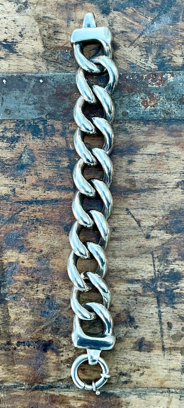 Vintage 925 Silver Chain Link Bracelet - Detail view