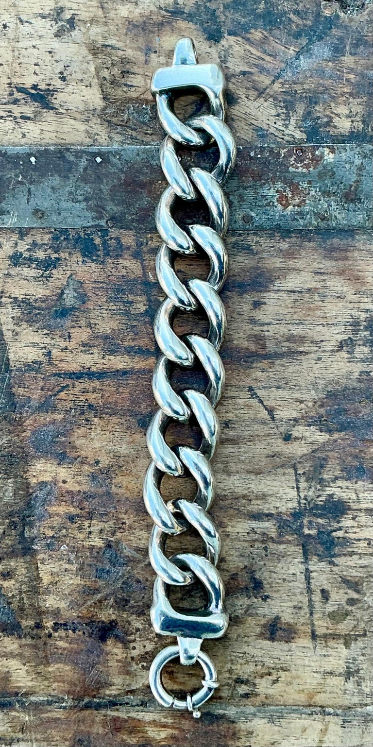 Vintage 925 Silver Chain Link Bracelet - Side view