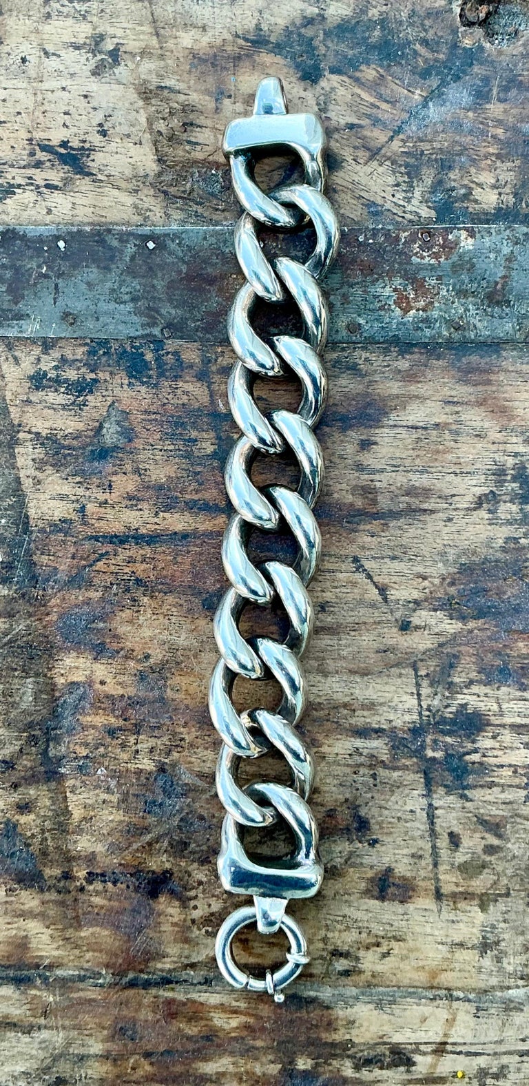 Vintage 925 Silver Chain Link Bracelet - Back view