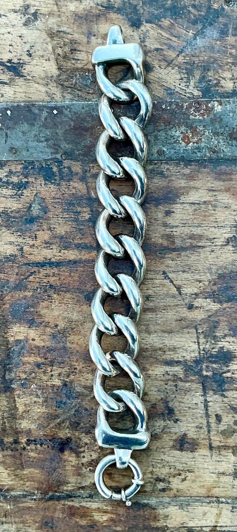 Vintage 925 Silver Chain Link Bracelet - Top view
