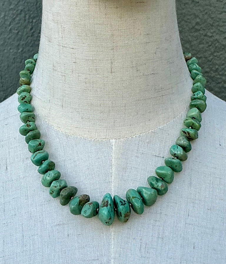 Vintage Turquoise Chunk Necklace - Back view