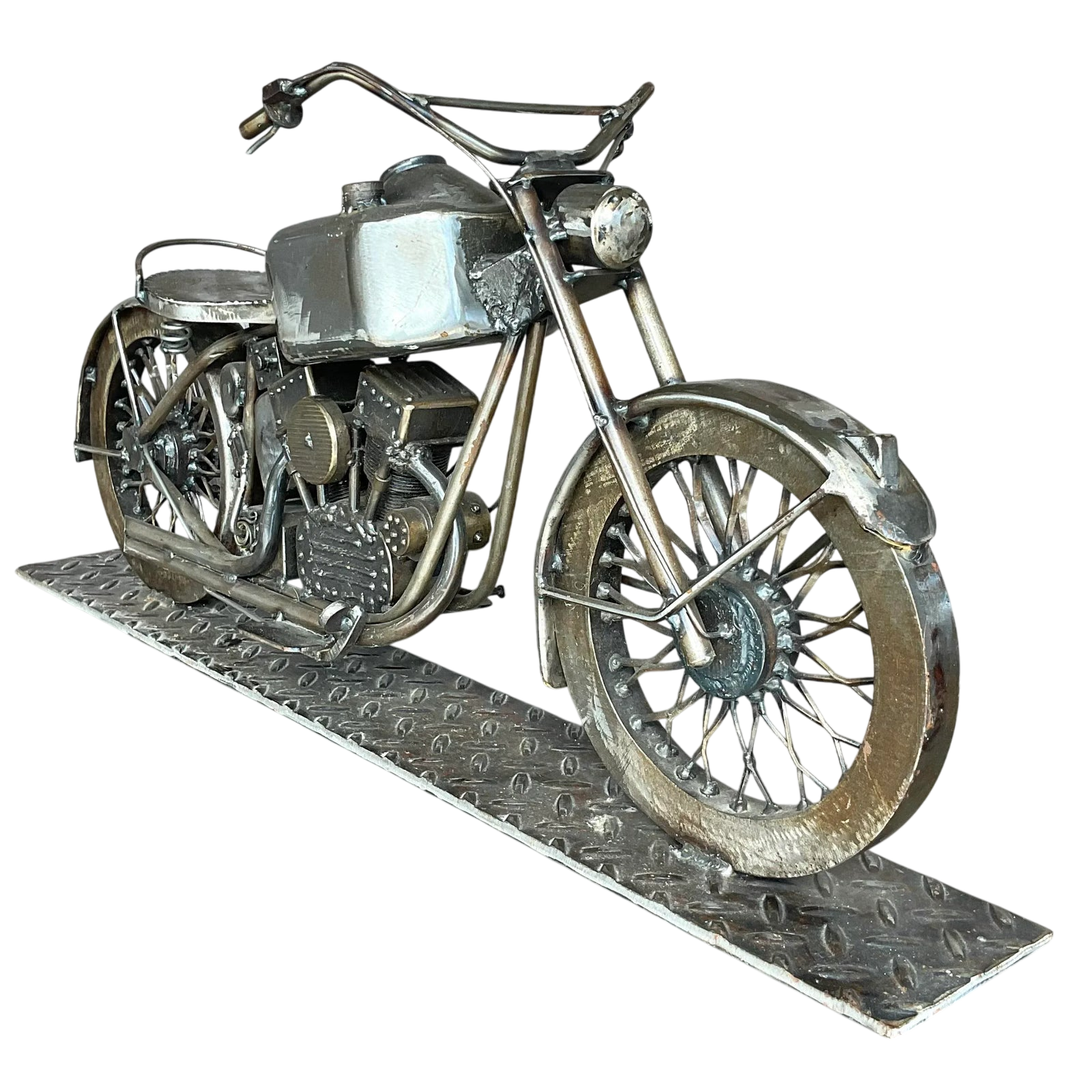 Vintage Motorcycle Sculpture
