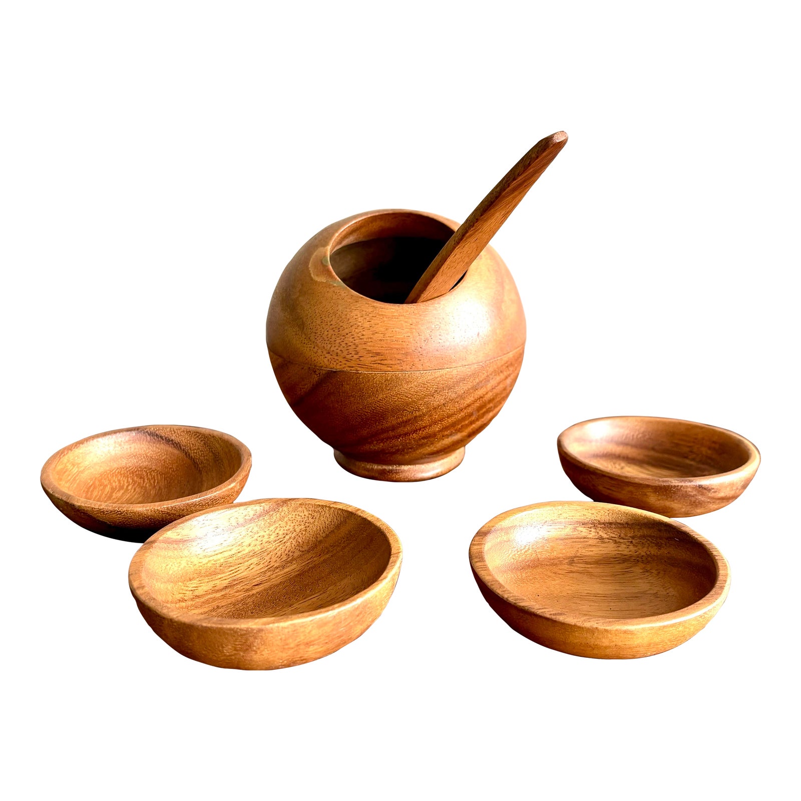 Vintage Boho Chic Wood Serving Set- 6 Pieces