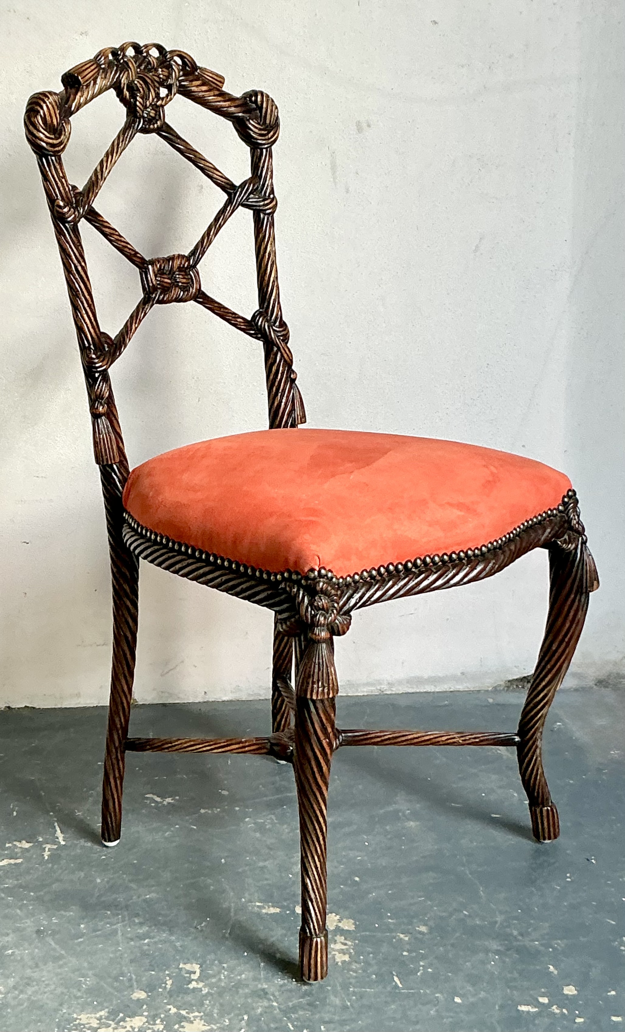 Vintage Regency Rope And Knot Side Chair - Top view
