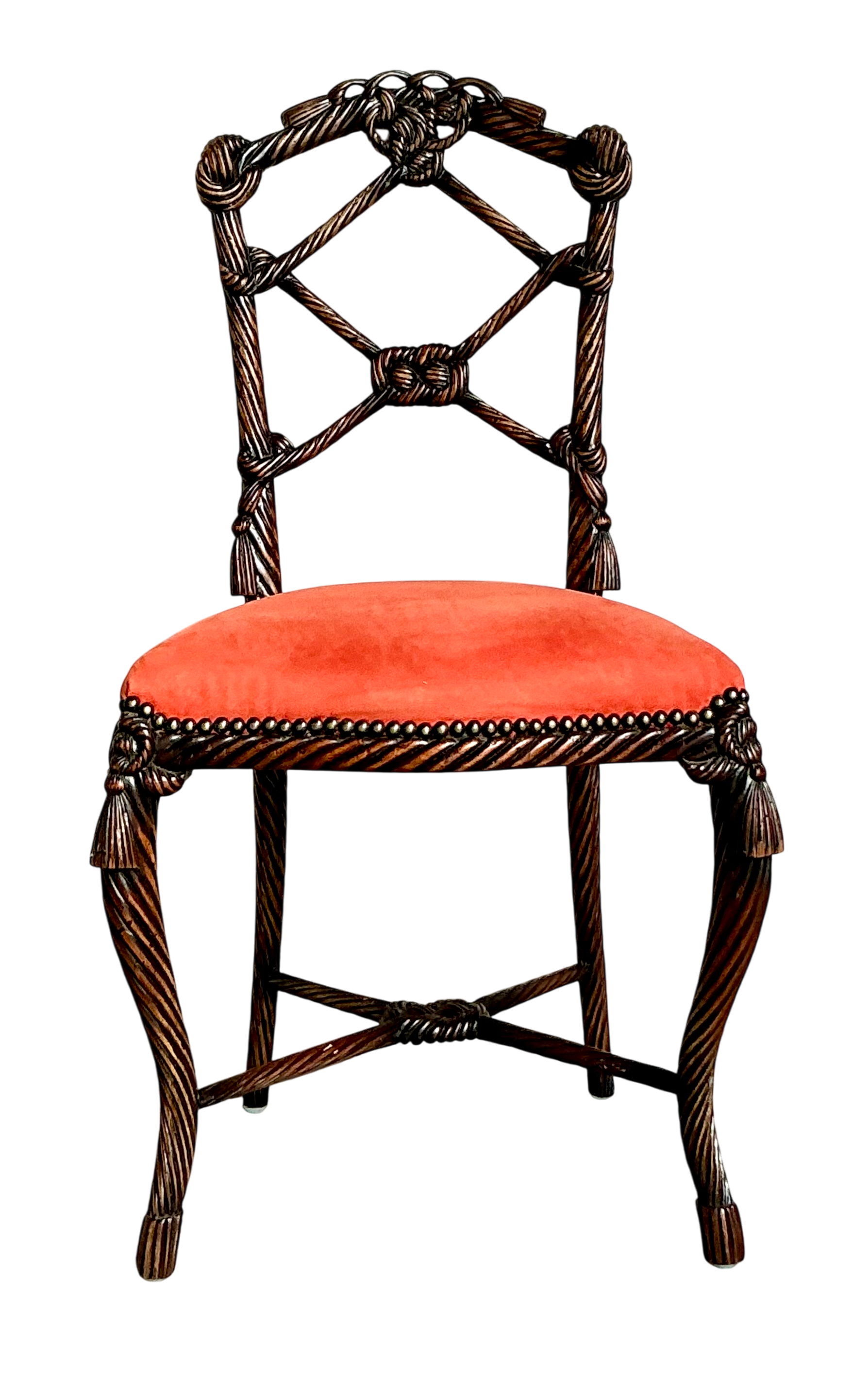 Vintage Regency Rope And Knot Side Chair