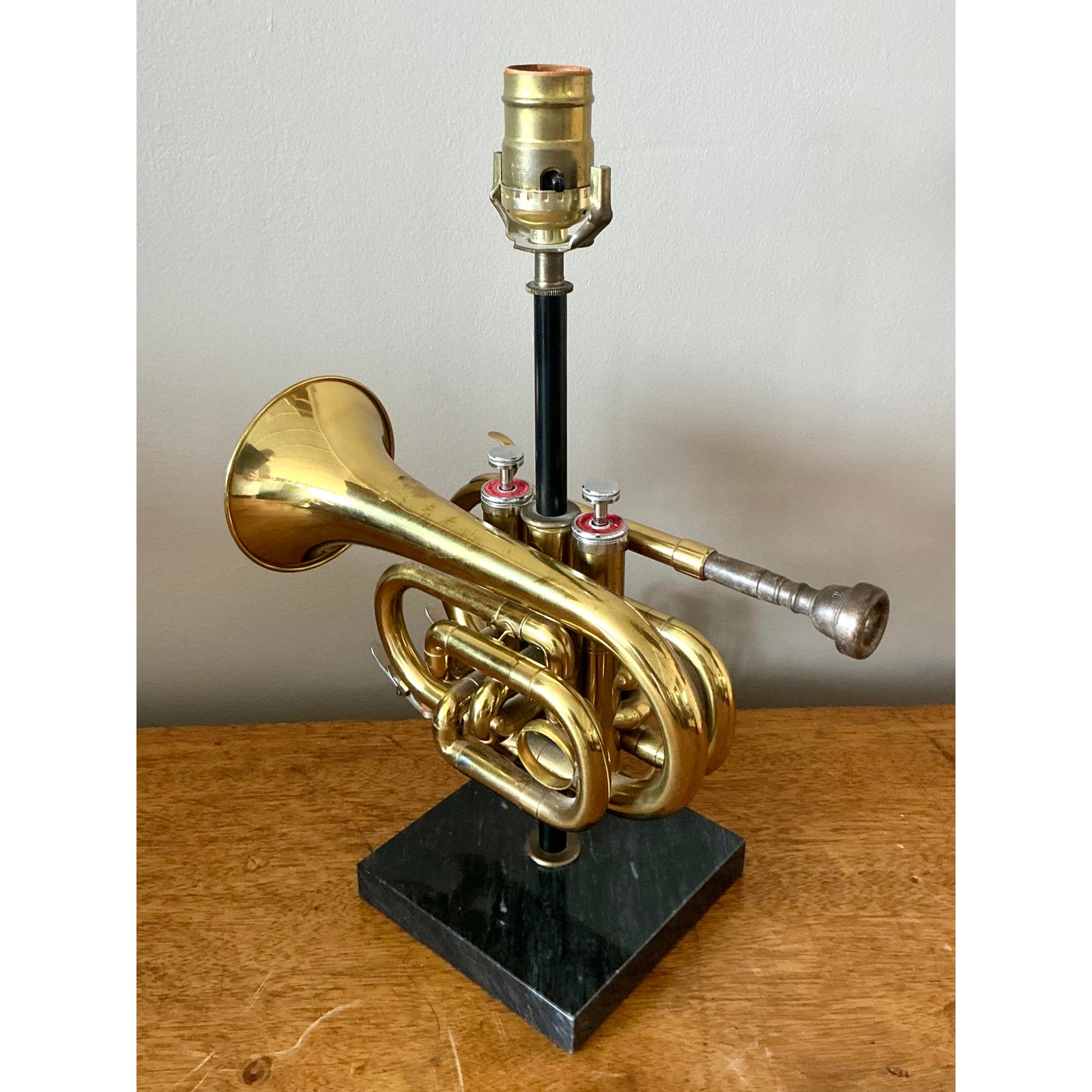 Vintage Boho Original Trumpet Lamp - Top view