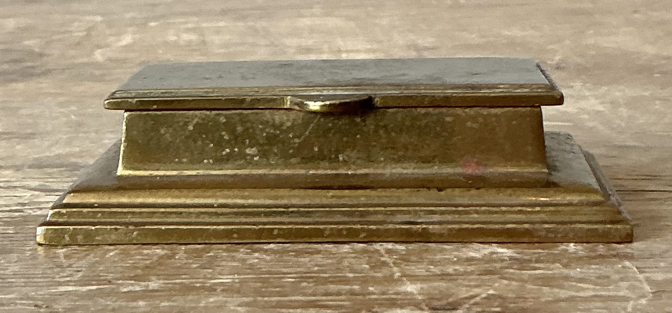 Vintage Brass Pill Box - Back view