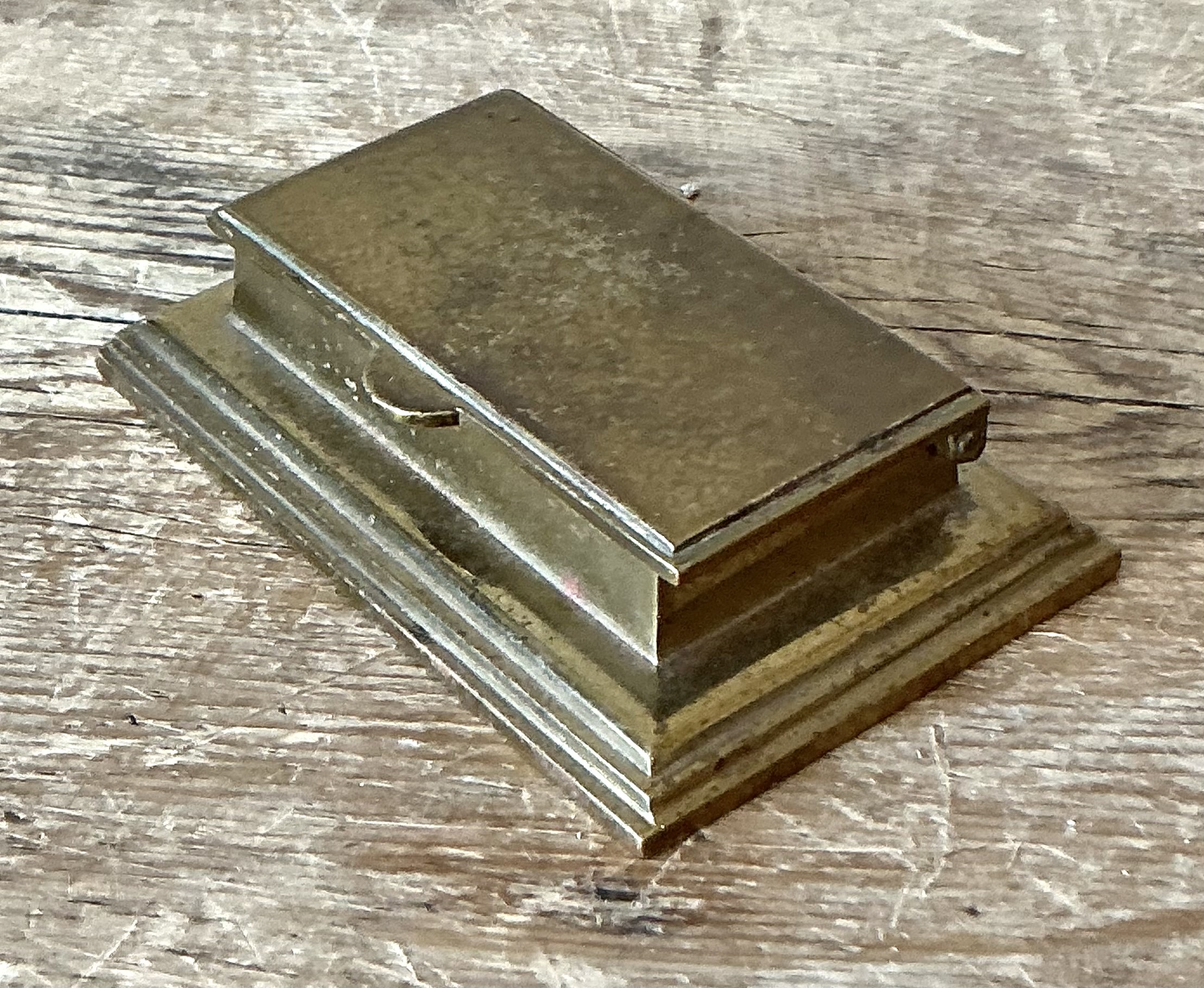 Vintage Brass Pill Box - Side view