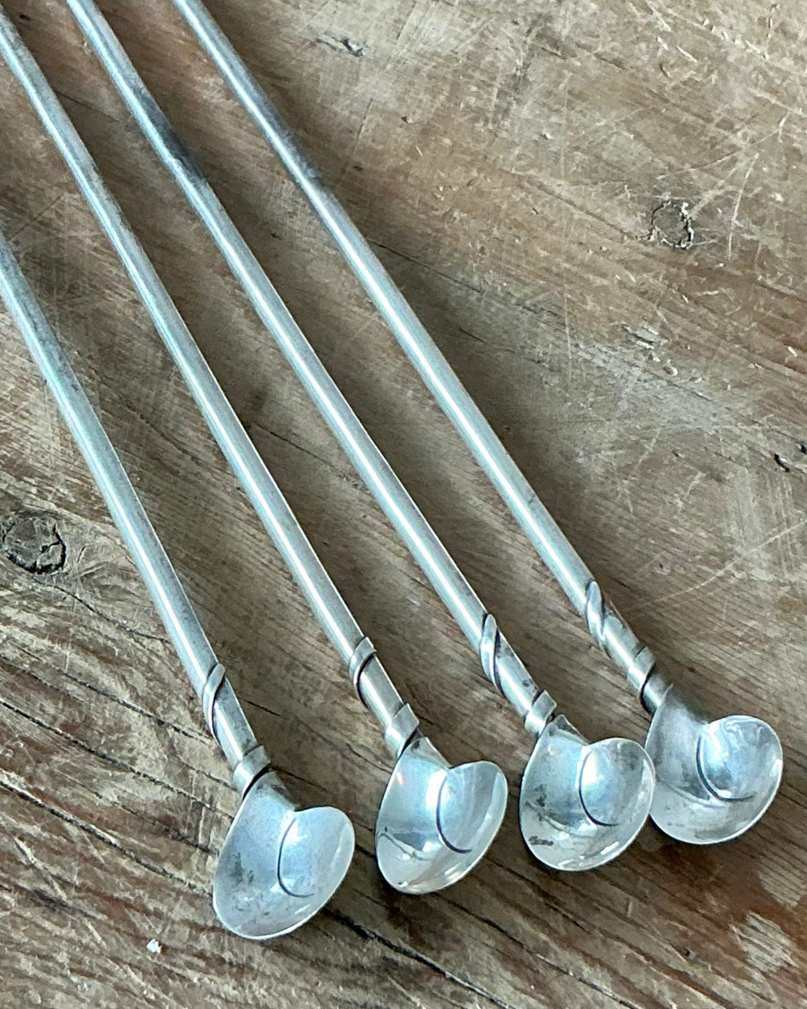 Vintage Boho Nautilus Stirring Straws – Set of 4 - Detail view
