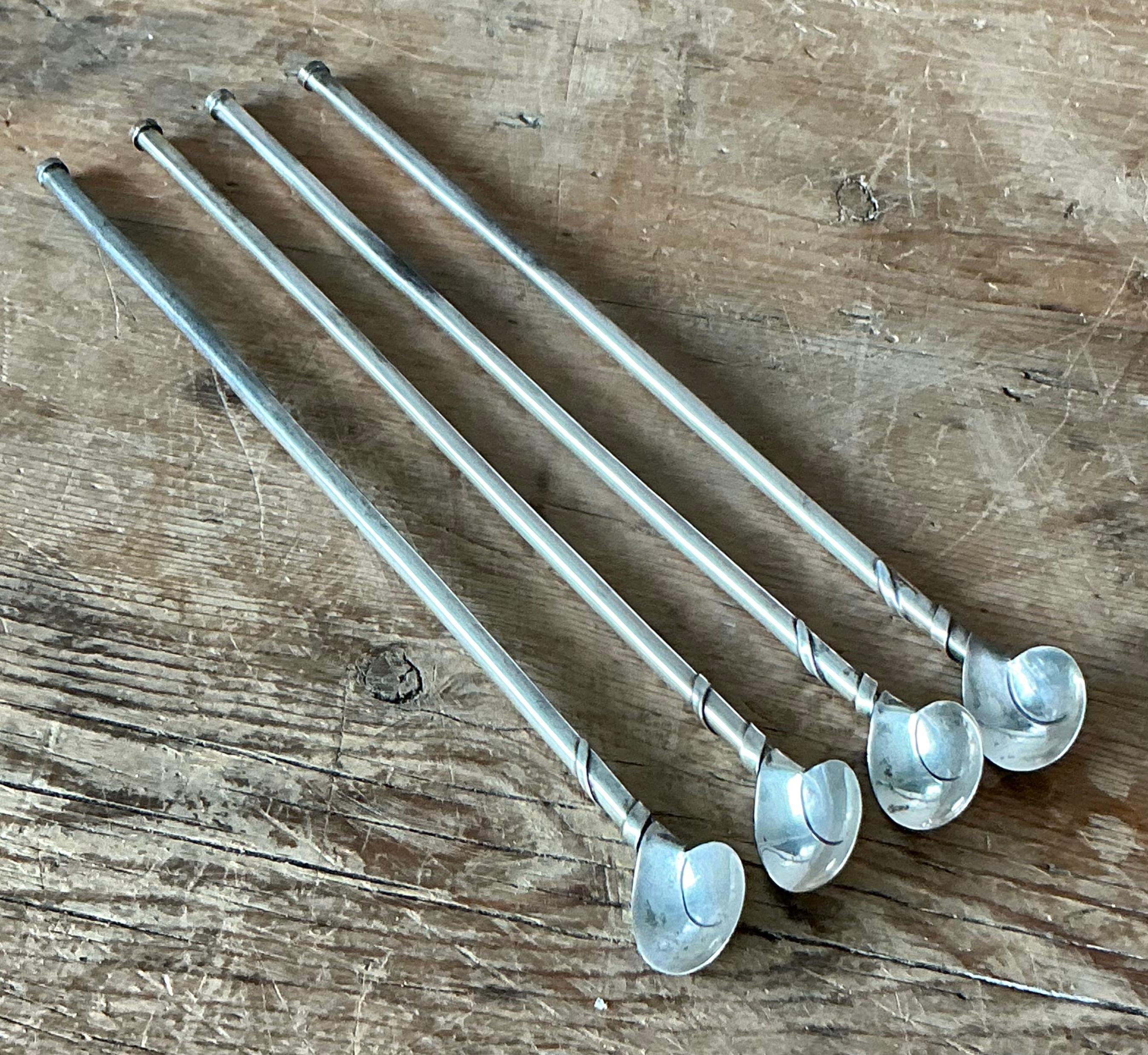 Vintage Boho Nautilus Stirring Straws – Set of 4 - Back view