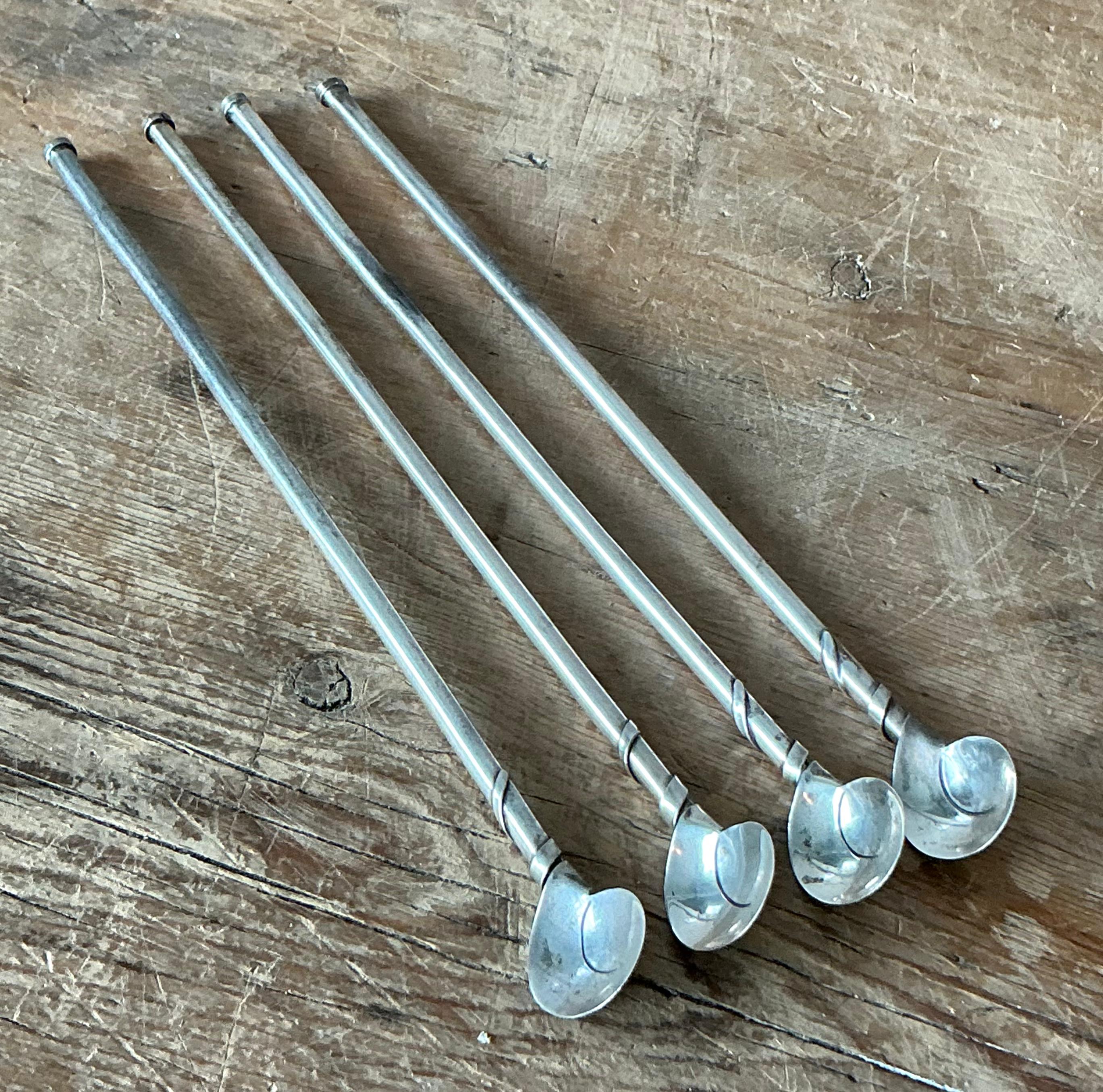 Vintage Boho Nautilus Stirring Straws – Set of 4 - Top view