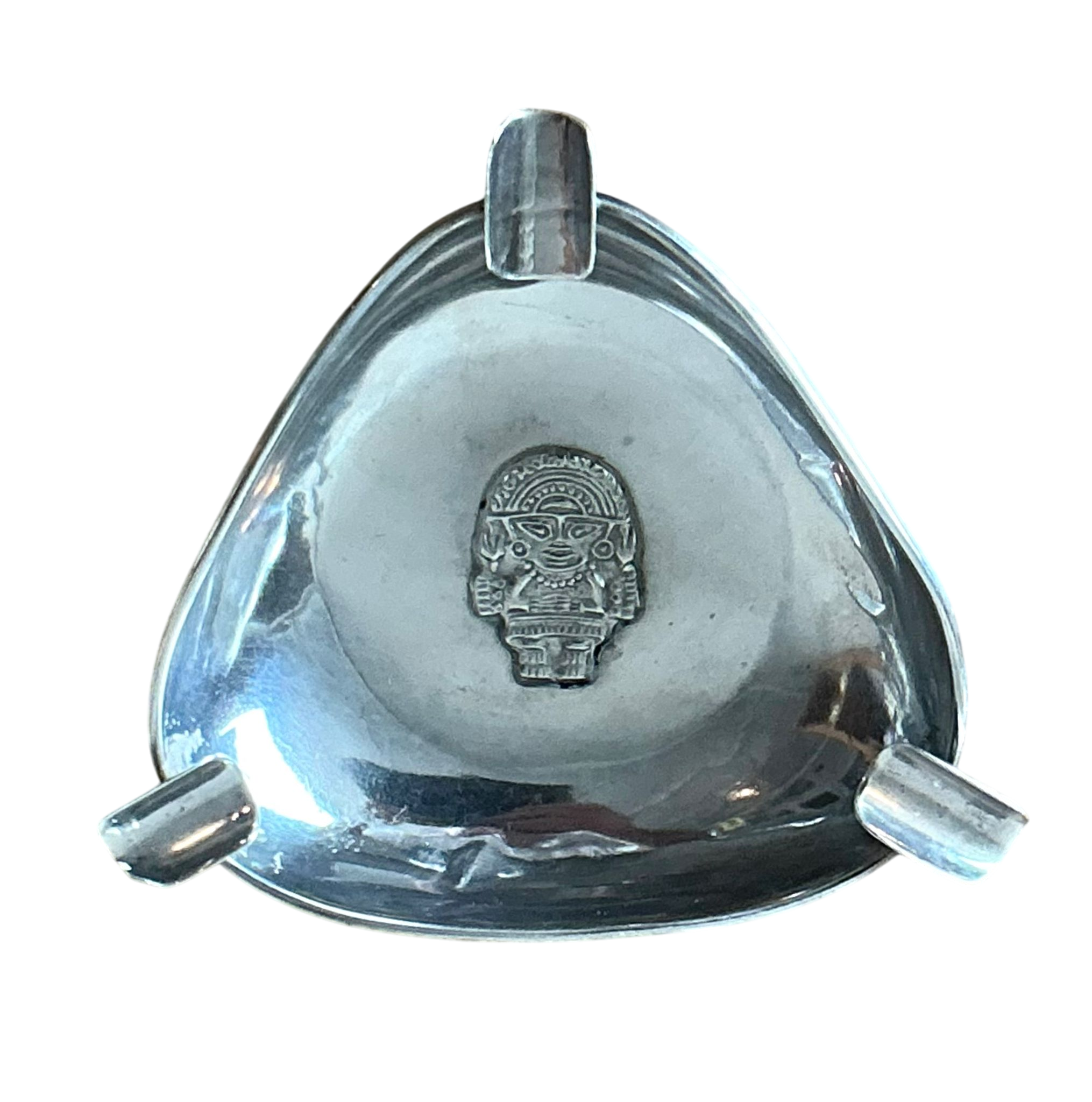 Vintage Boho Silver Incan Ash Tray