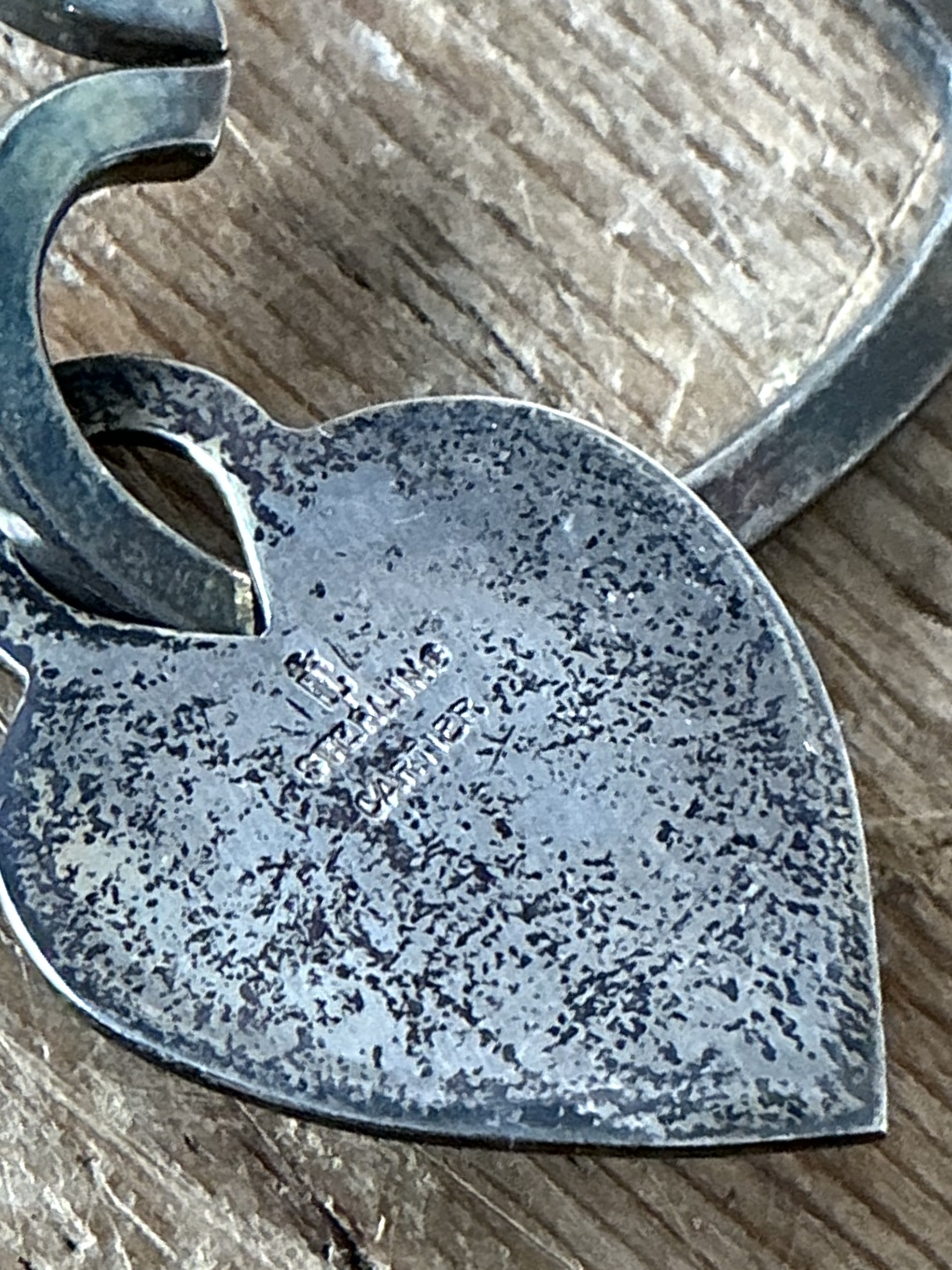Vintage Sterling Silver Heart Cartier Keychain - Detail view