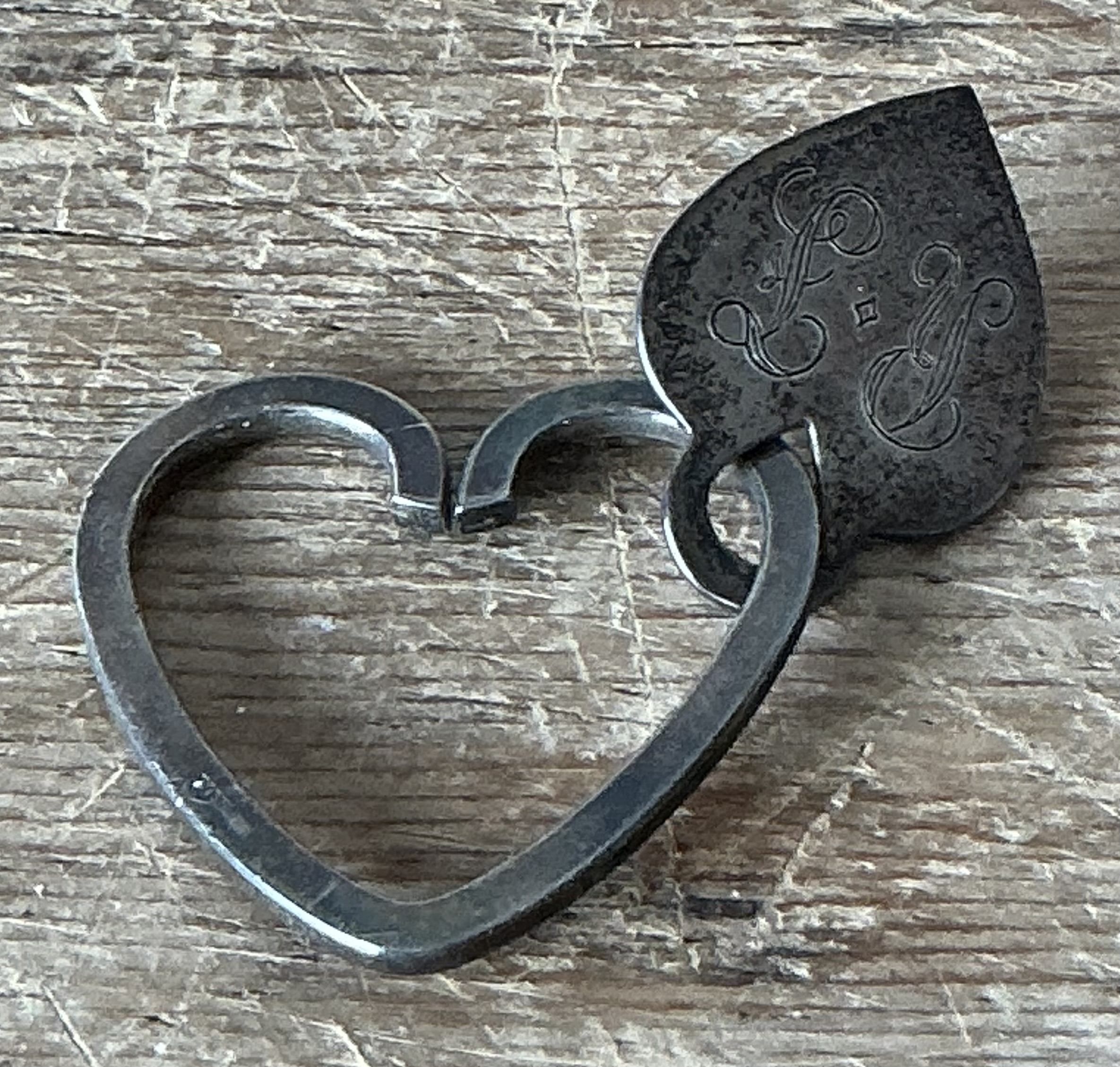 Vintage Sterling Silver Heart Cartier Keychain - Side view