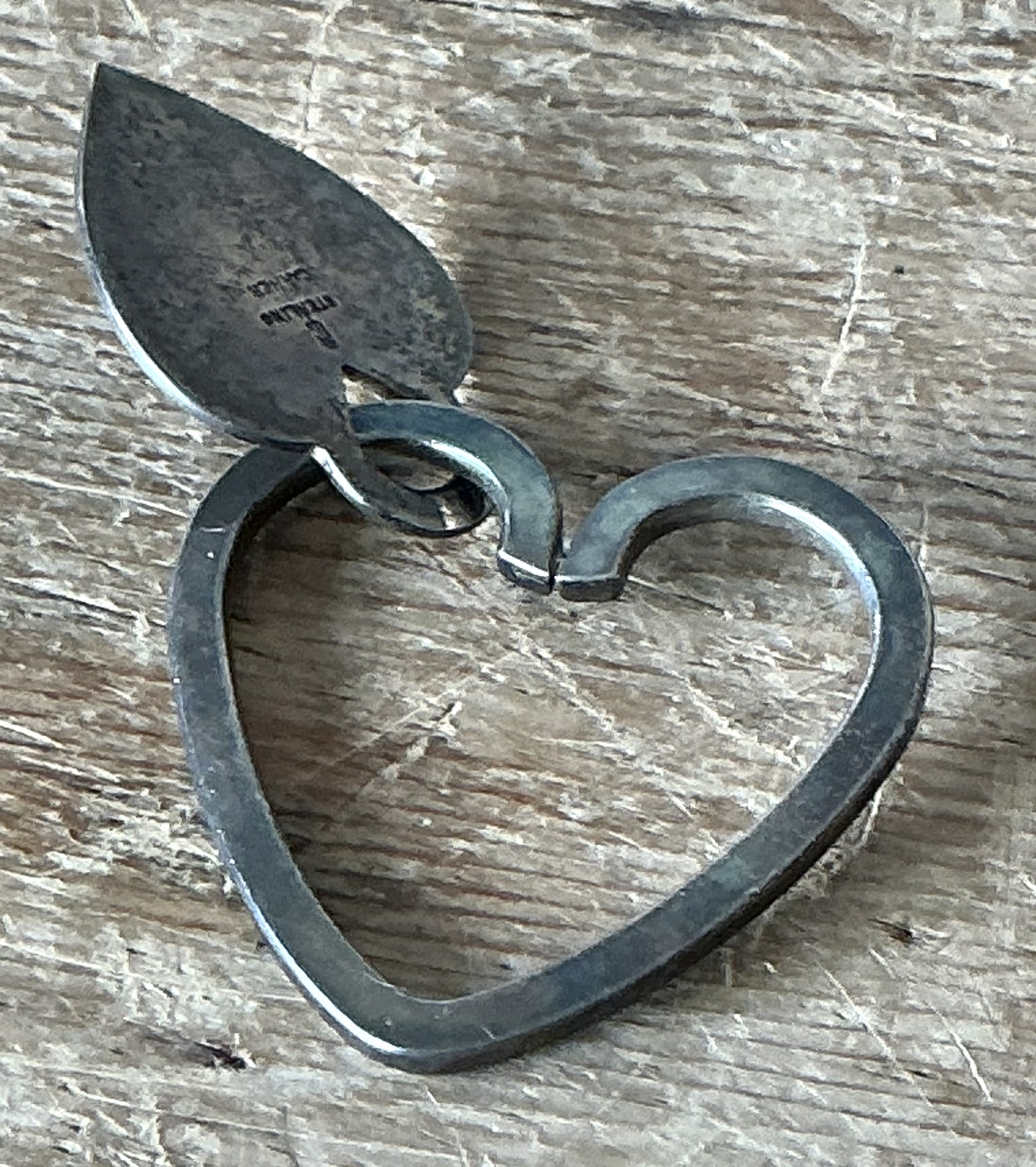 Vintage Sterling Silver Heart Cartier Keychain - Back view