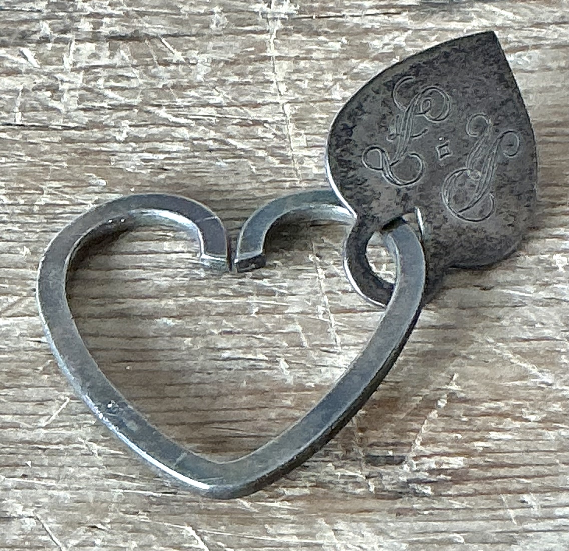 Vintage Sterling Silver Heart Cartier Keychain - Top view