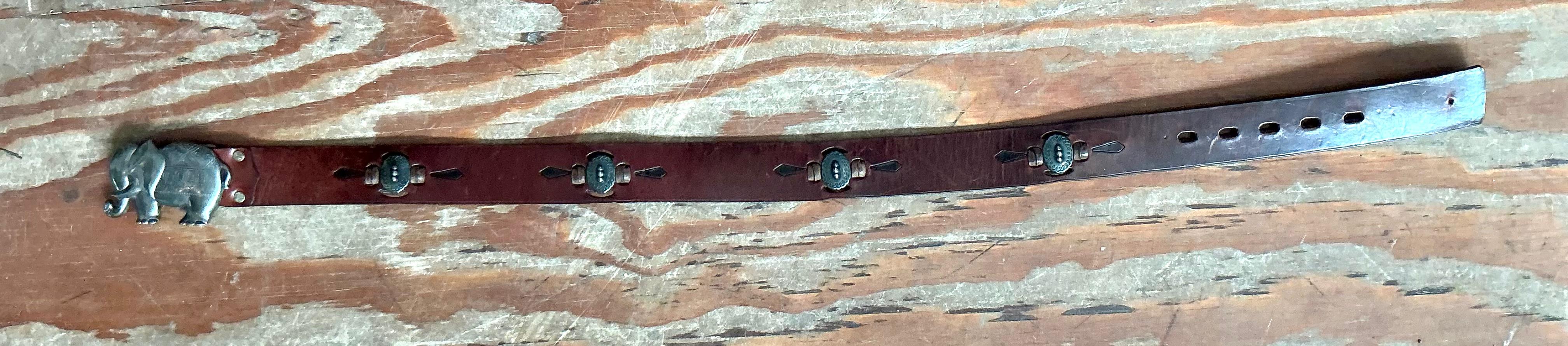 Vintage Boho Elephant Buckle Belt - Top view