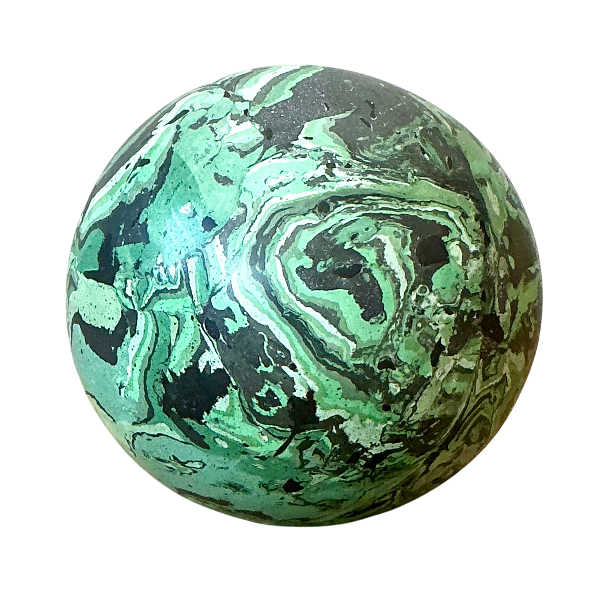Vintage Boho Hand-Painted Scagliola Sphere