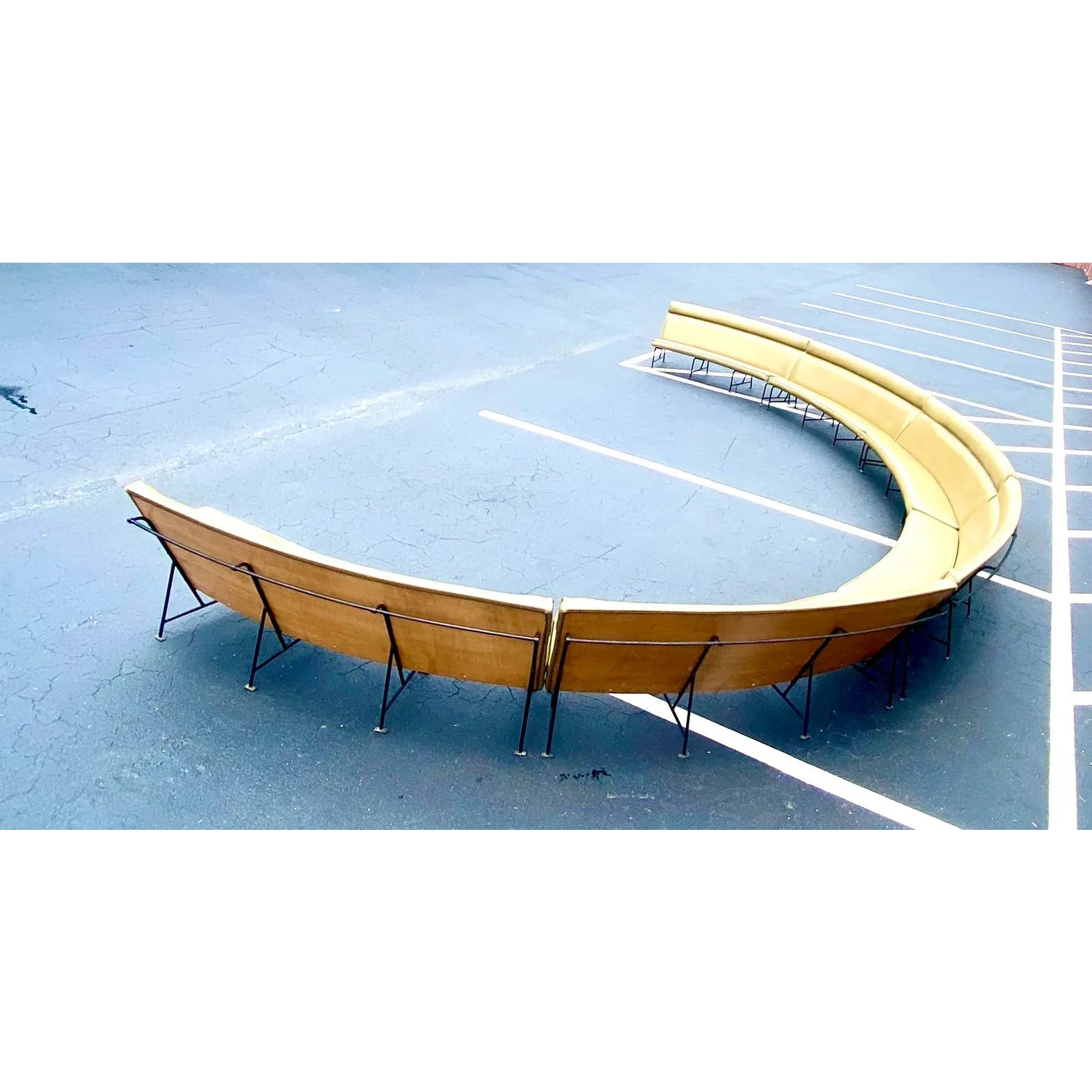 Midcentury Gettysburg University Hatter Planetarium Benched Seating - Back view