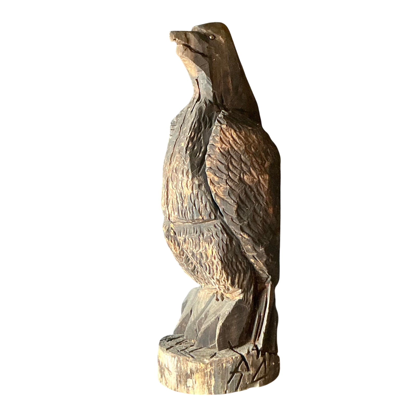 Vintage Boho Hand Carved Eagle Sculpture