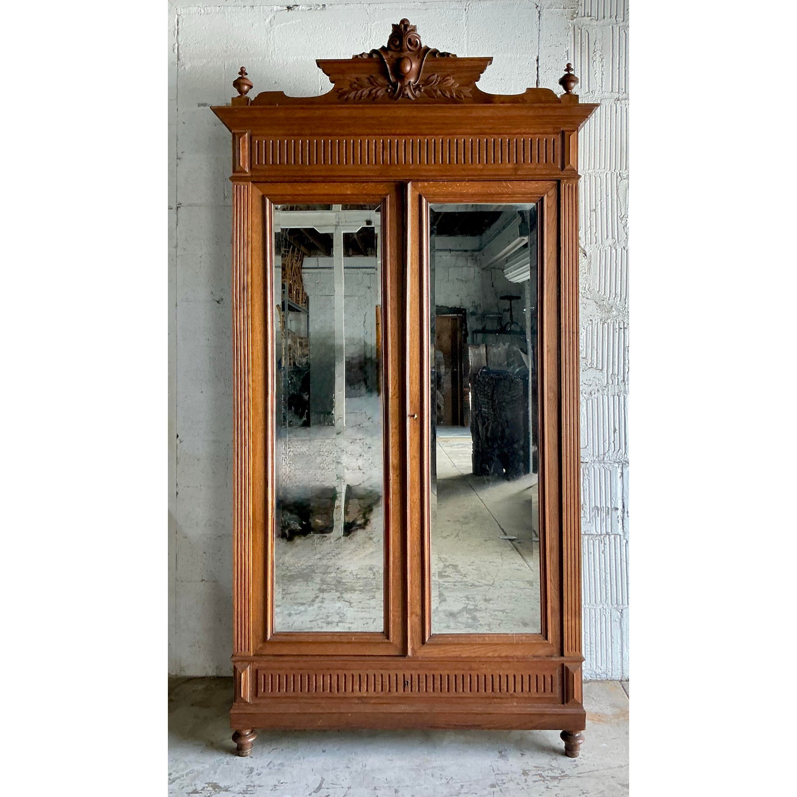Vintage Boho Hand Carved Eastlake Linen Press - Top view
