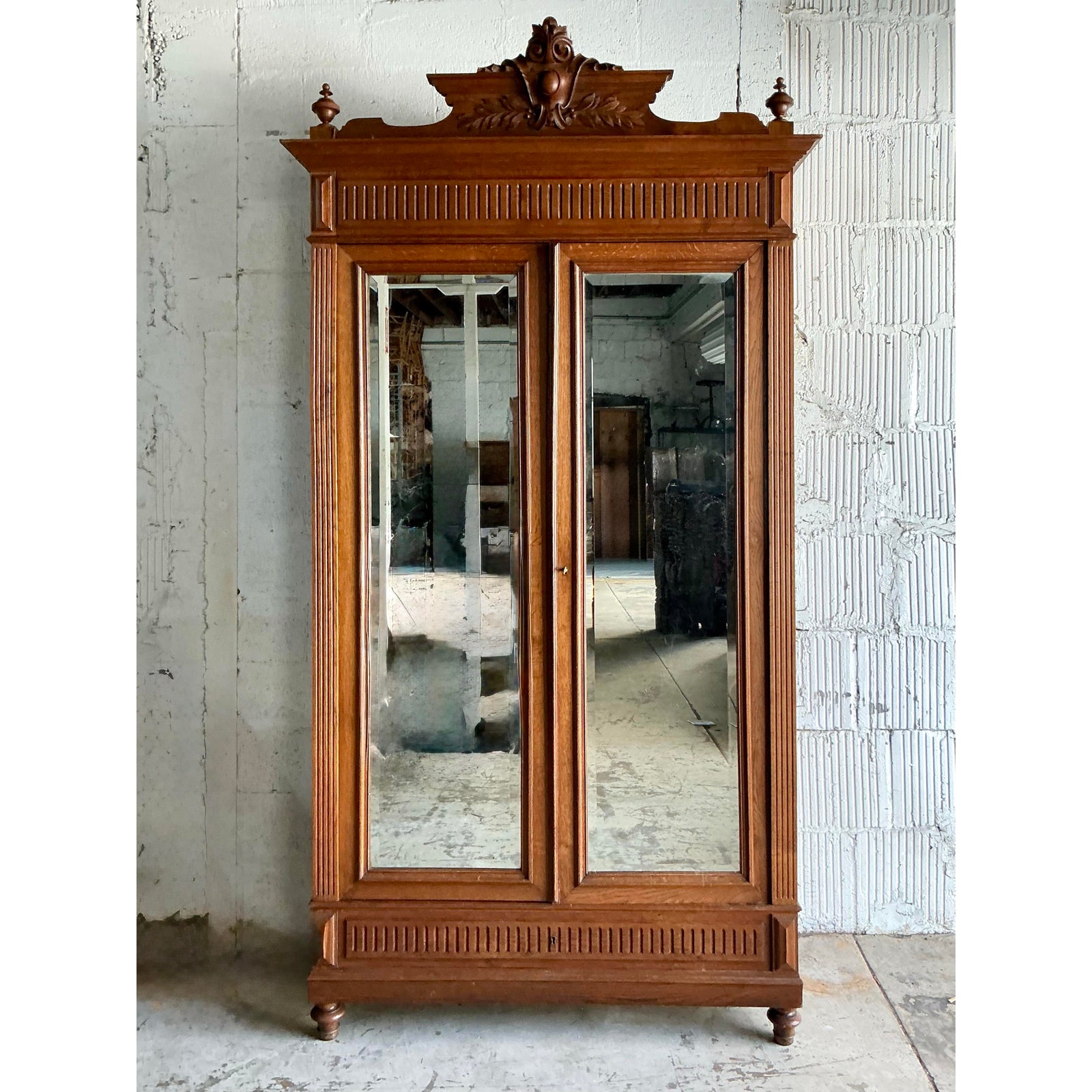 Vintage Boho Hand Carved Eastlake Linen Press - Side view