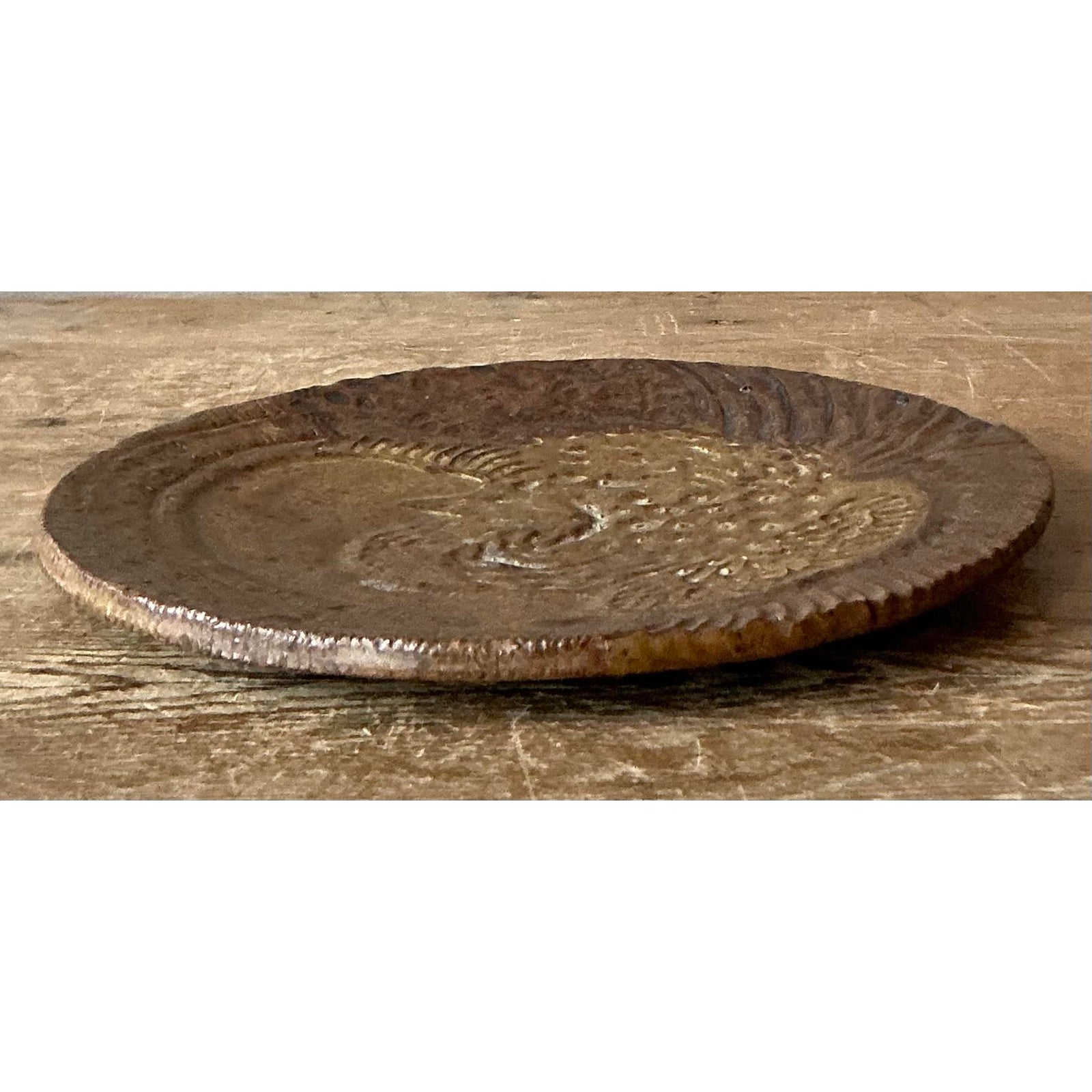 Vintage Boho Original Studio Pottery Phoenix Plate - Side view