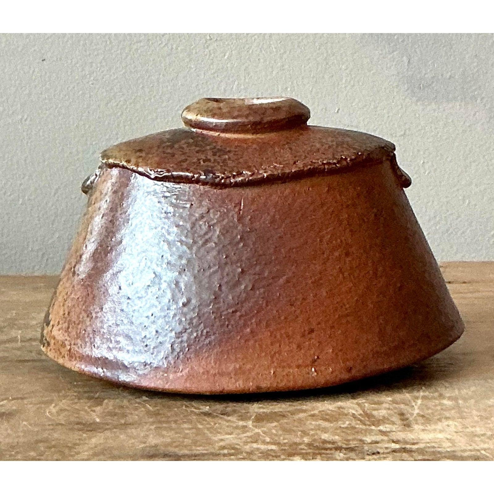Vintage Boho Original Studio Pottery Vase - Top view