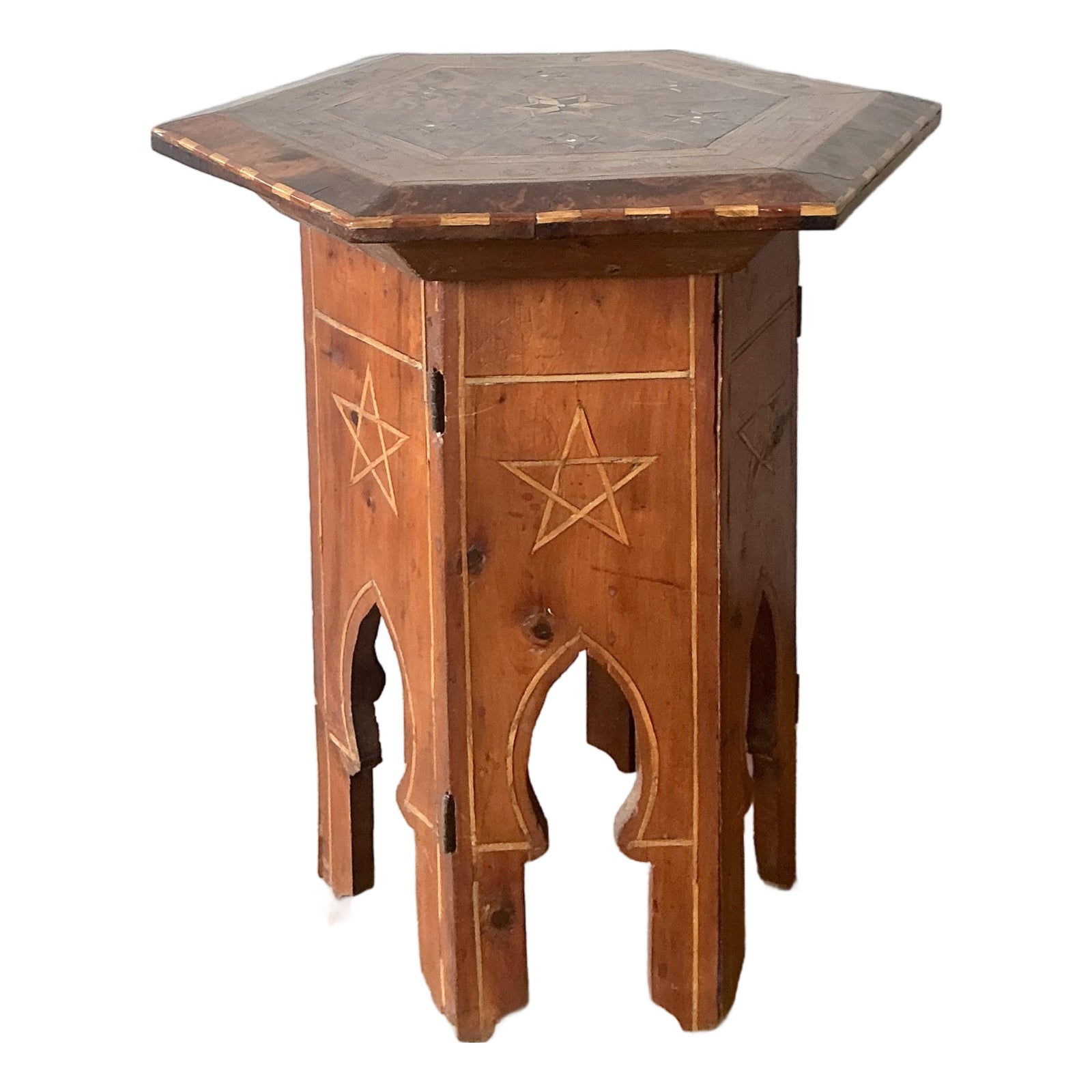 Vintage Boho Syrian Inlay Folding Drinks Table