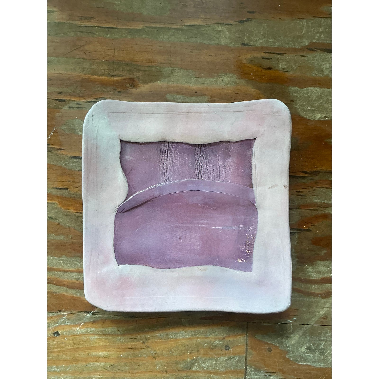 Vintage Boho Original Studio Pottery Tray - Detail view