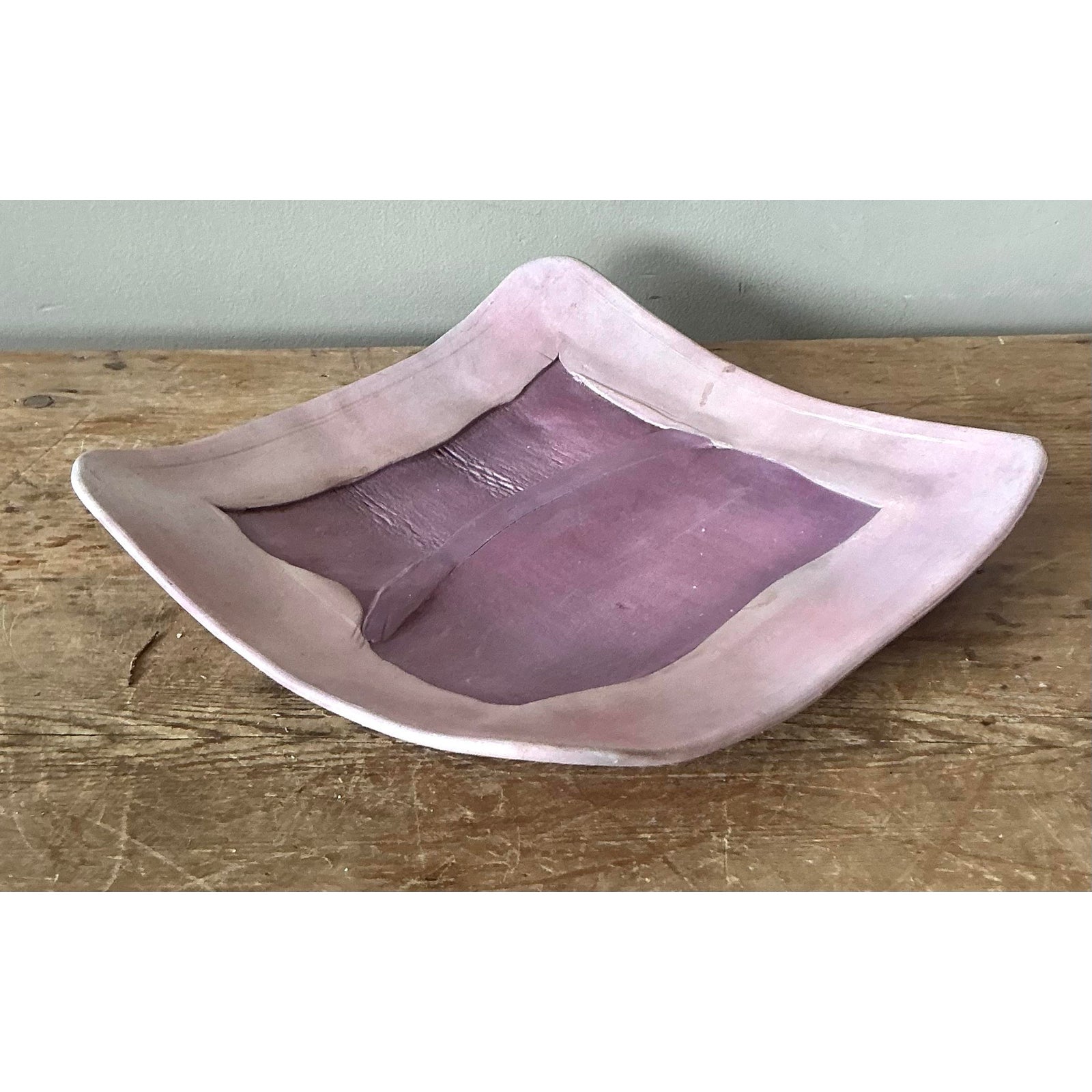 Vintage Boho Original Studio Pottery Tray - Back view