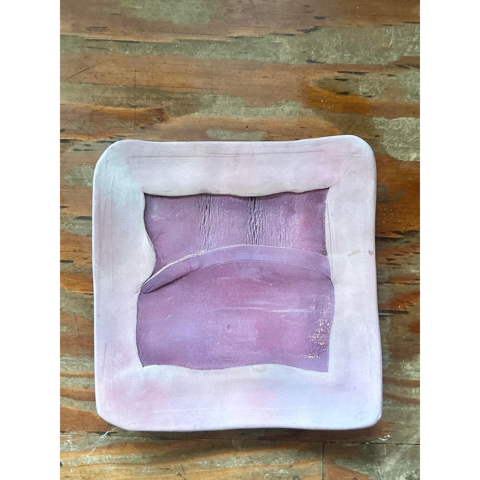 Vintage Boho Original Studio Pottery Tray - Side view