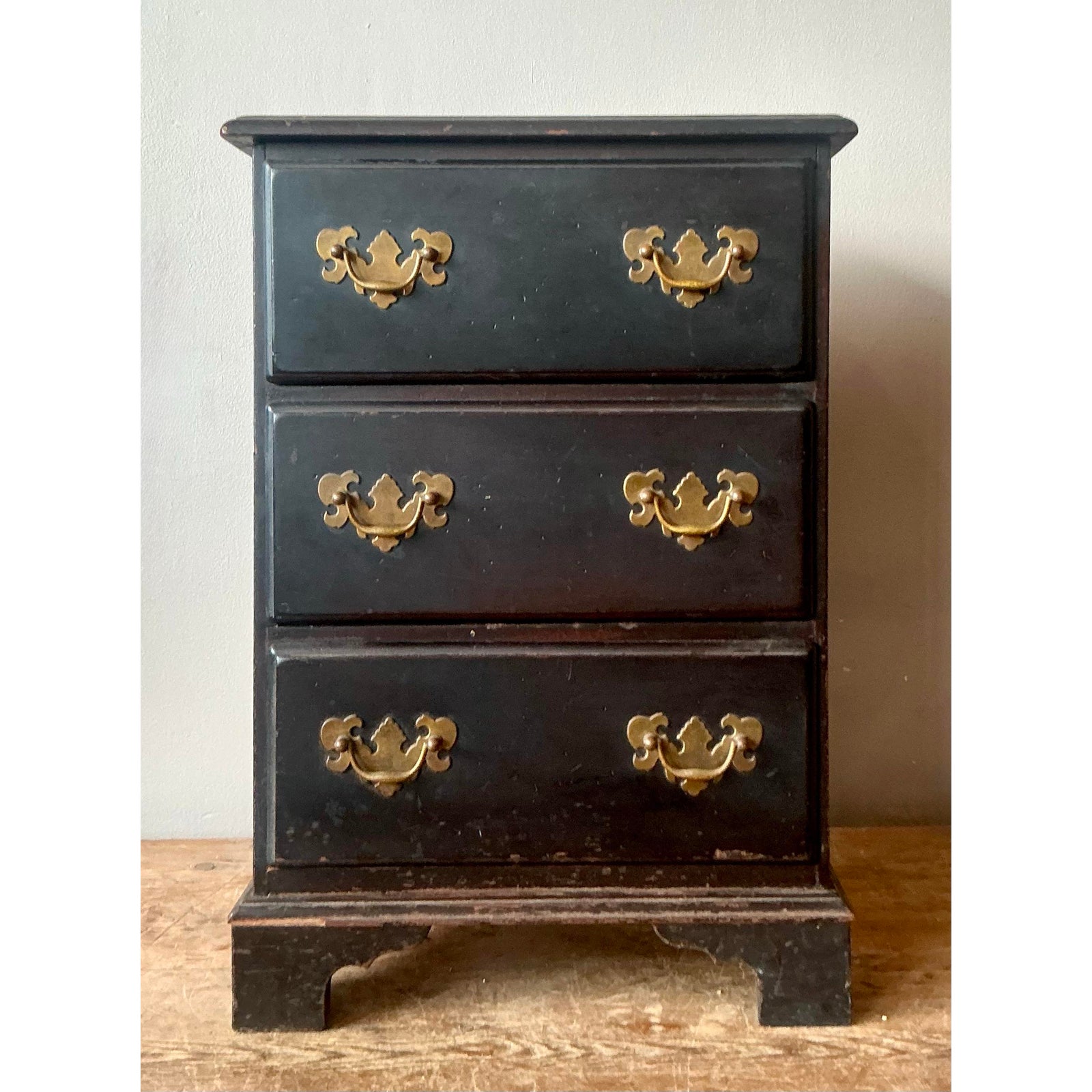 Vintage Regency Chippendale Petite Chest of Drawers - Side view