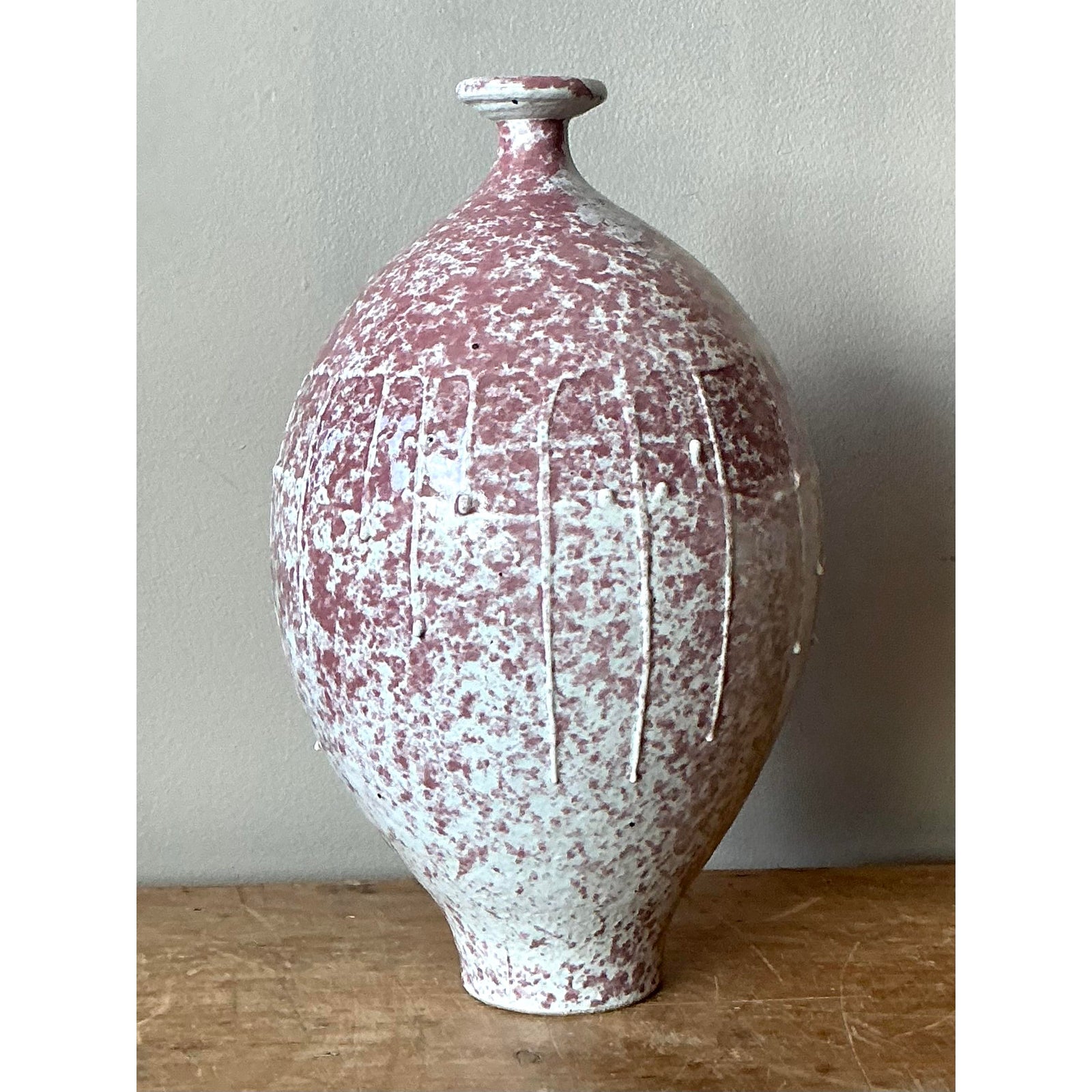 Vintage Boho Studio Pottery Vase - Side view