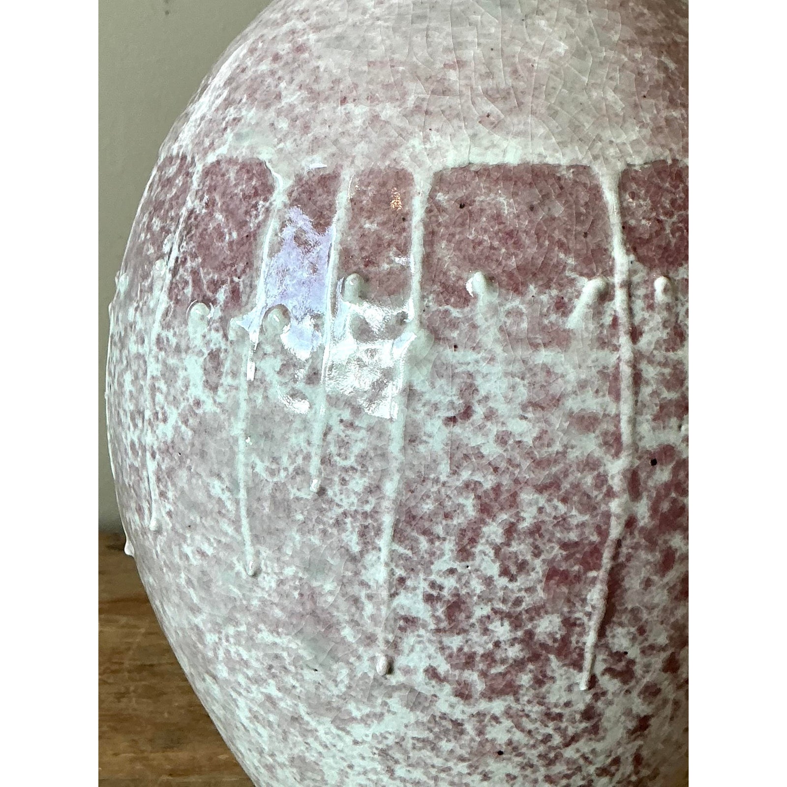 Vintage Boho Studio Pottery Vase - Top view