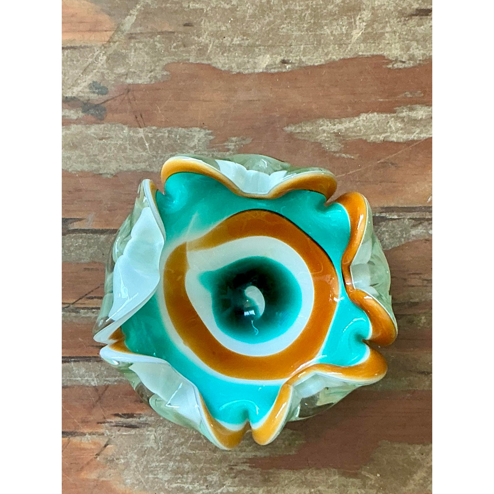 Vintage Italian Art Glass Bowl After Murano - Side view