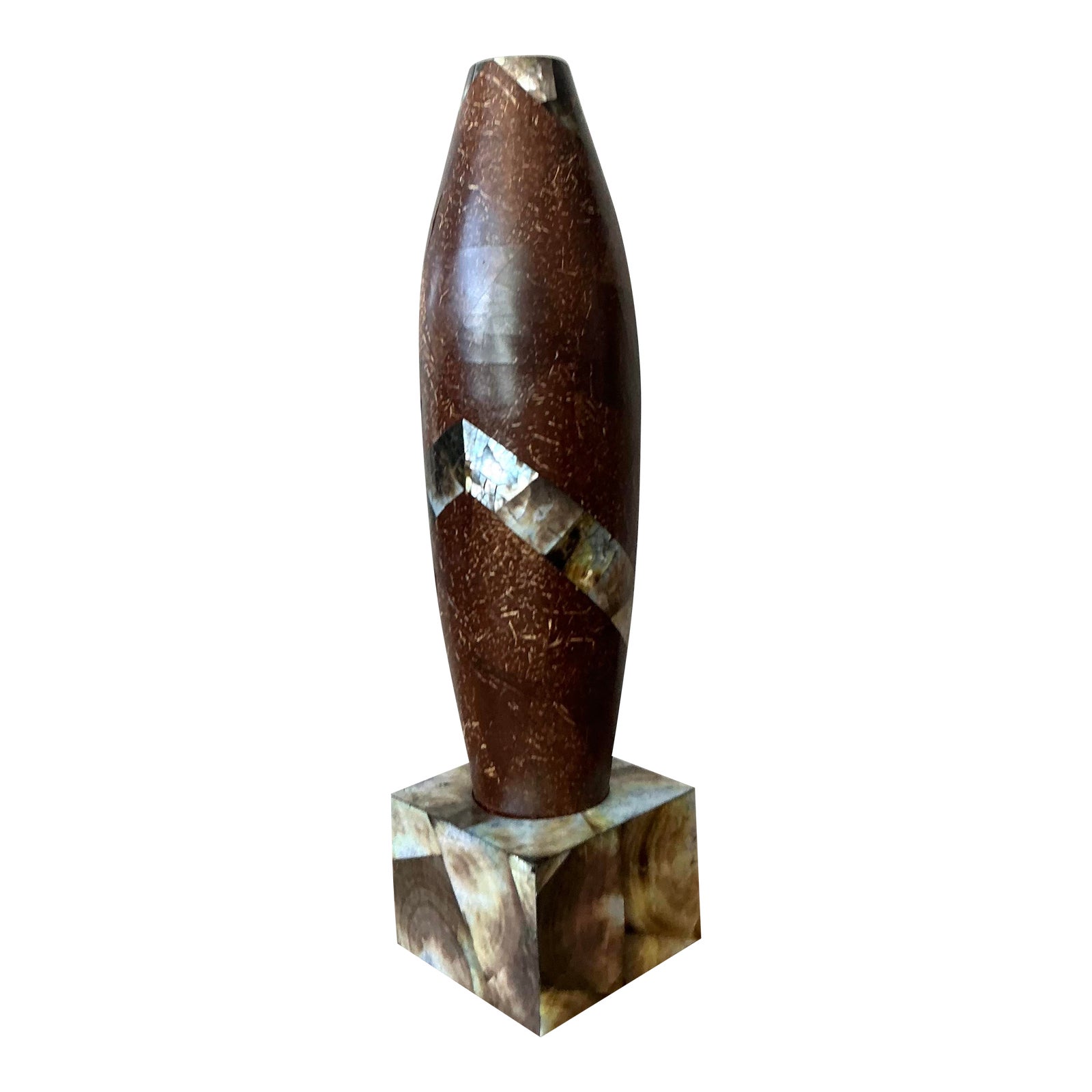 Vintage Boho Coconut Shell Vase