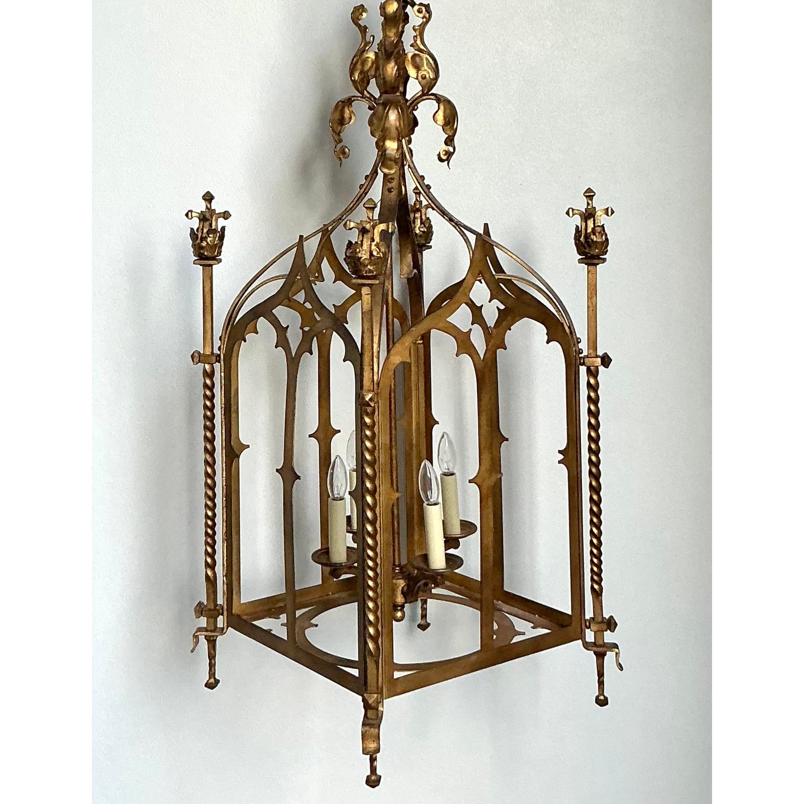 Vintage Gothic Gilt Lantern - Side view